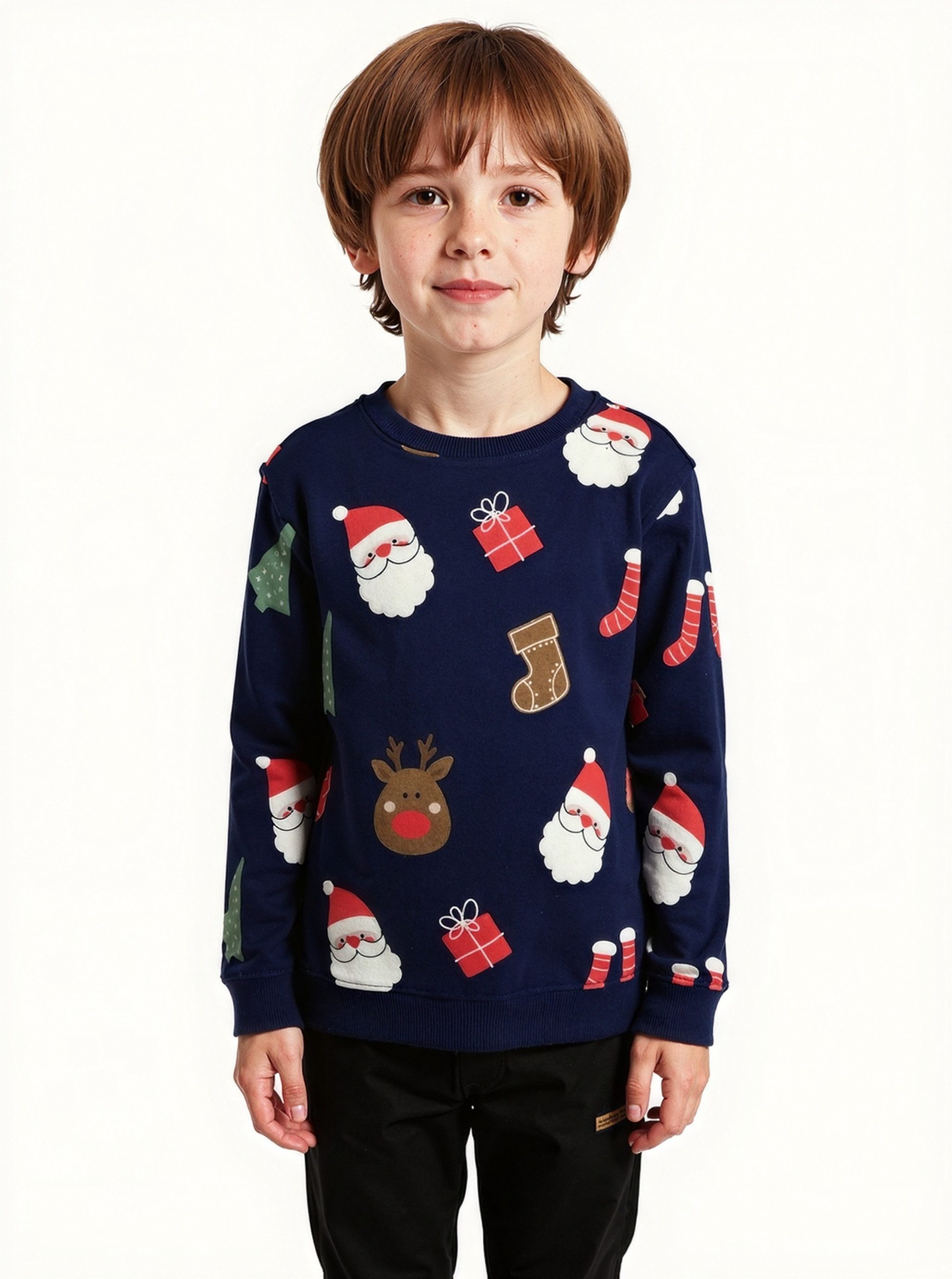 Blue Seven Sweatshirt mit coolem Weihnachts-Alloverprint