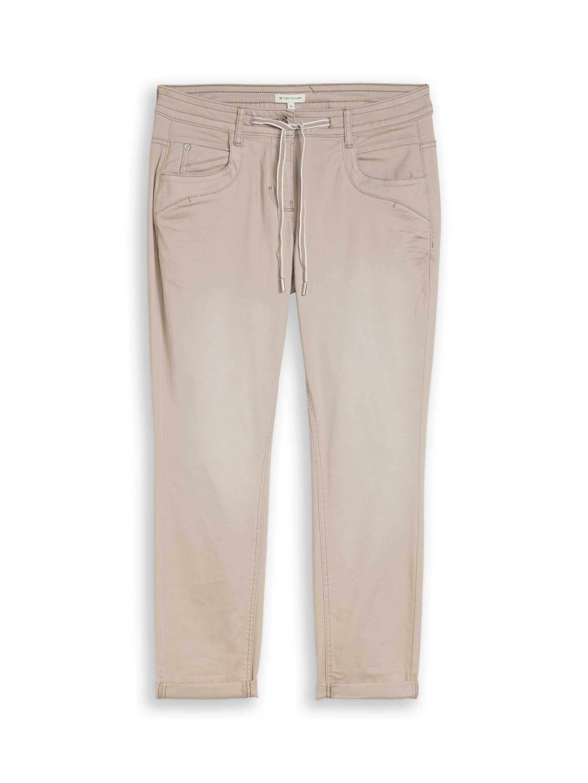 TOM TAILOR Chinohose Tom Tailor Tapered relaxed, soft taupe grey