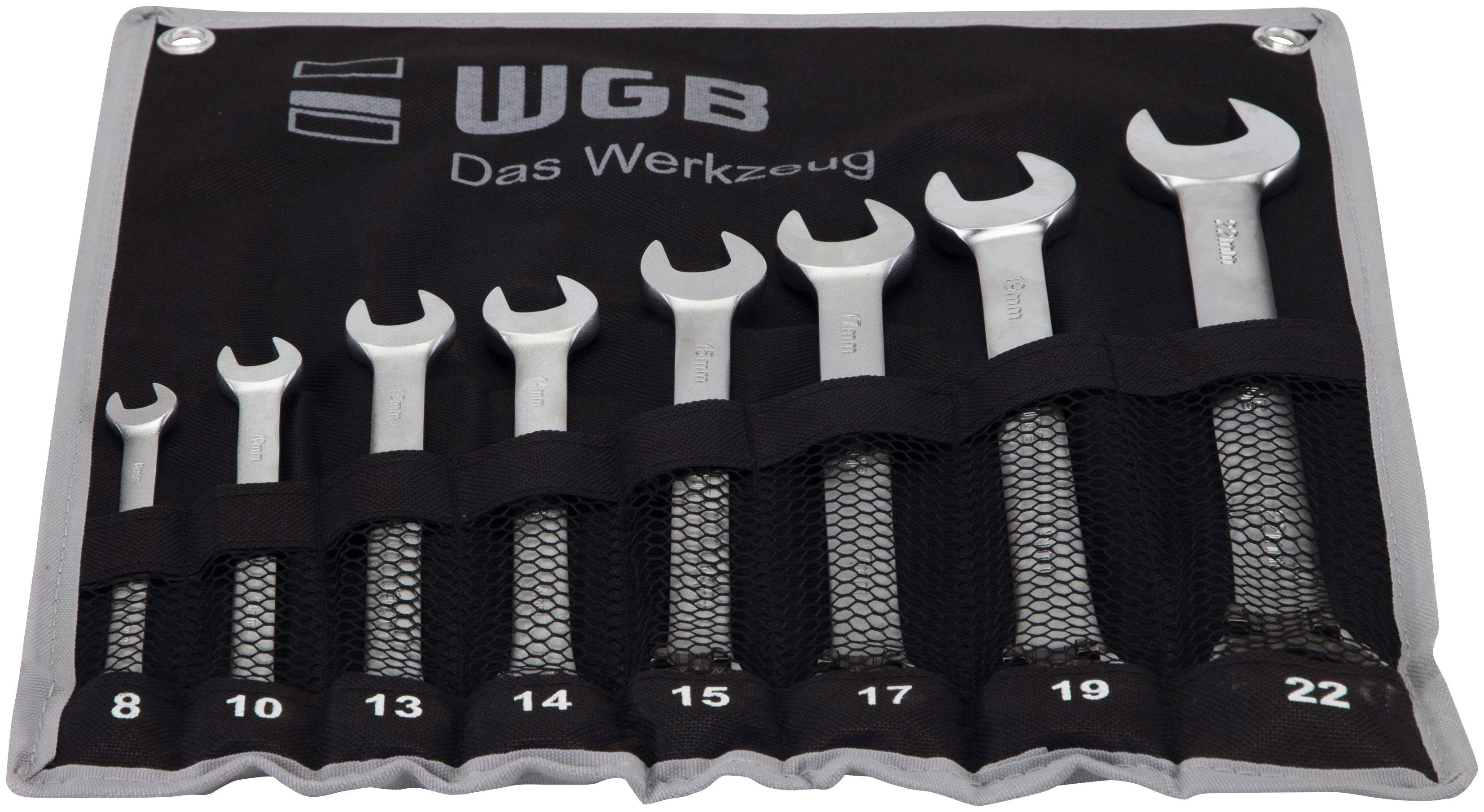 WGB Das Werkzeug Stahl 235 Ringmaulschlüssel RT (Set, mit St), Maulschlüssel Ratsche, 8