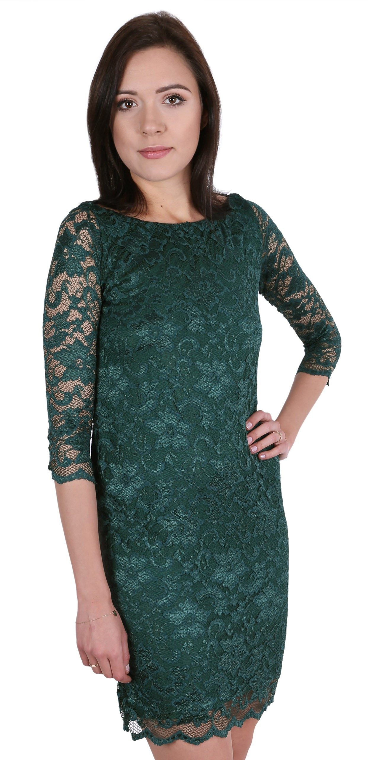 Sarcia.eu Minikleid Grünes Mini Spitzenkleid JOHN günstig online kaufen