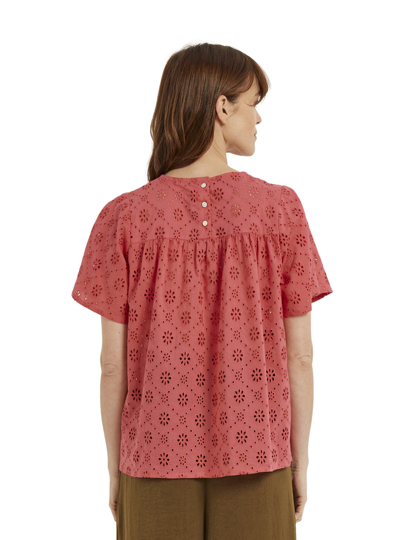 vertbaudet Umstandsbluse Umstandsbluse mit Lochstickereien Lochstickerei