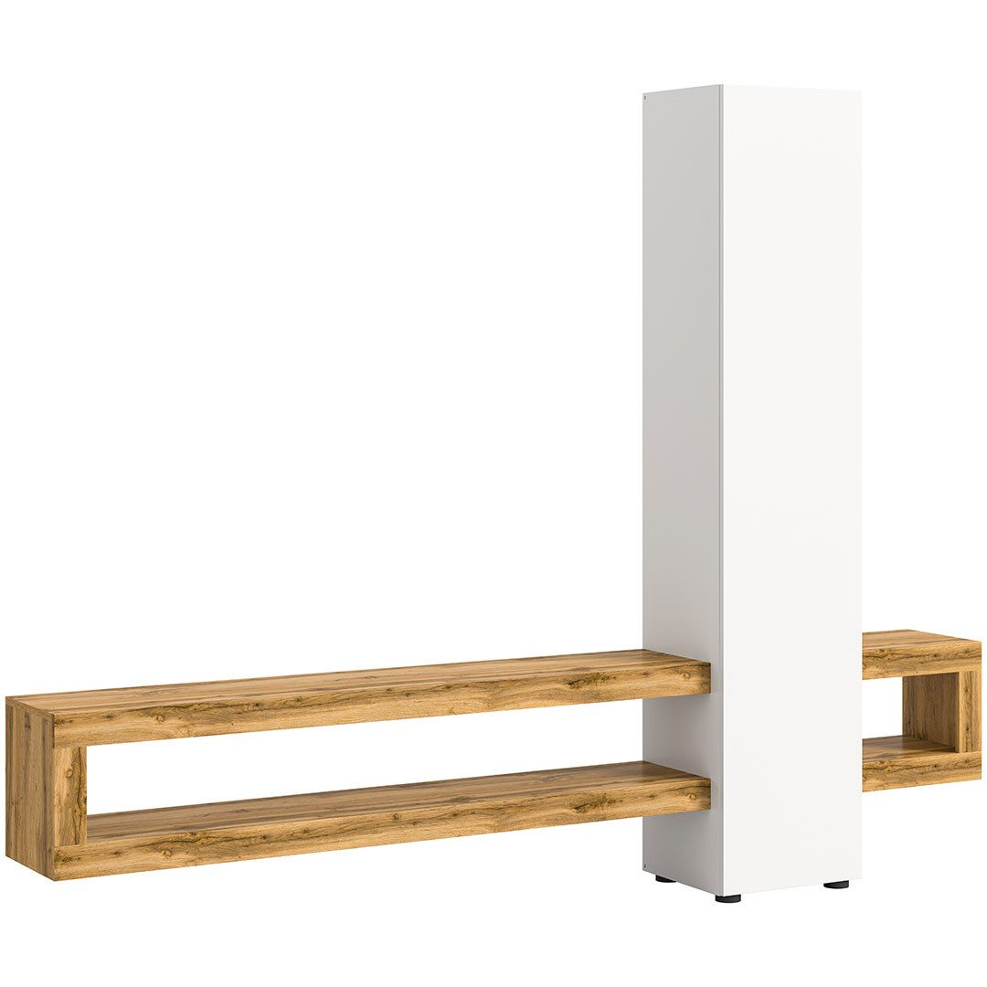 xonox.home Regal Loft Regalsystem 1 Tür 2 Fächer weiß.