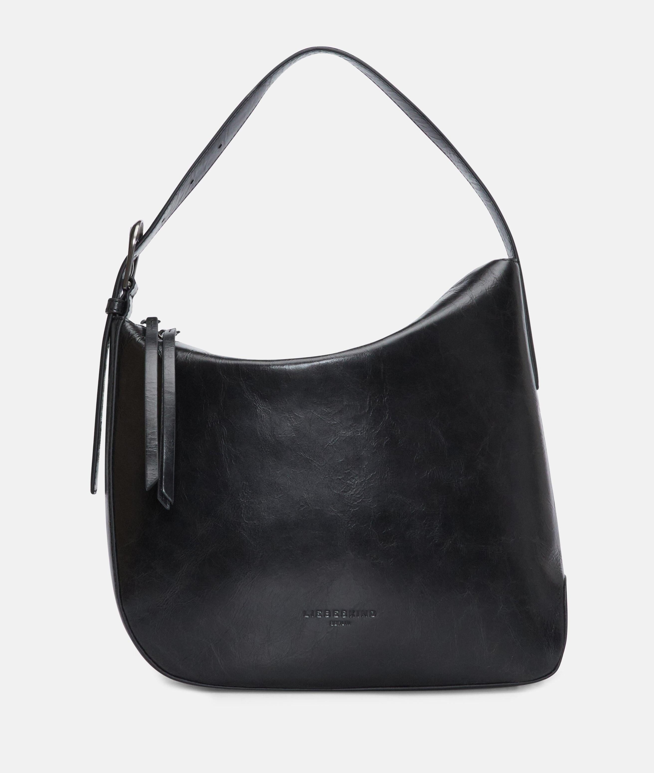 Liebeskind Berlin Schultertasche Ines Hobo L, Große Tasche aus crinkled Rindsleder