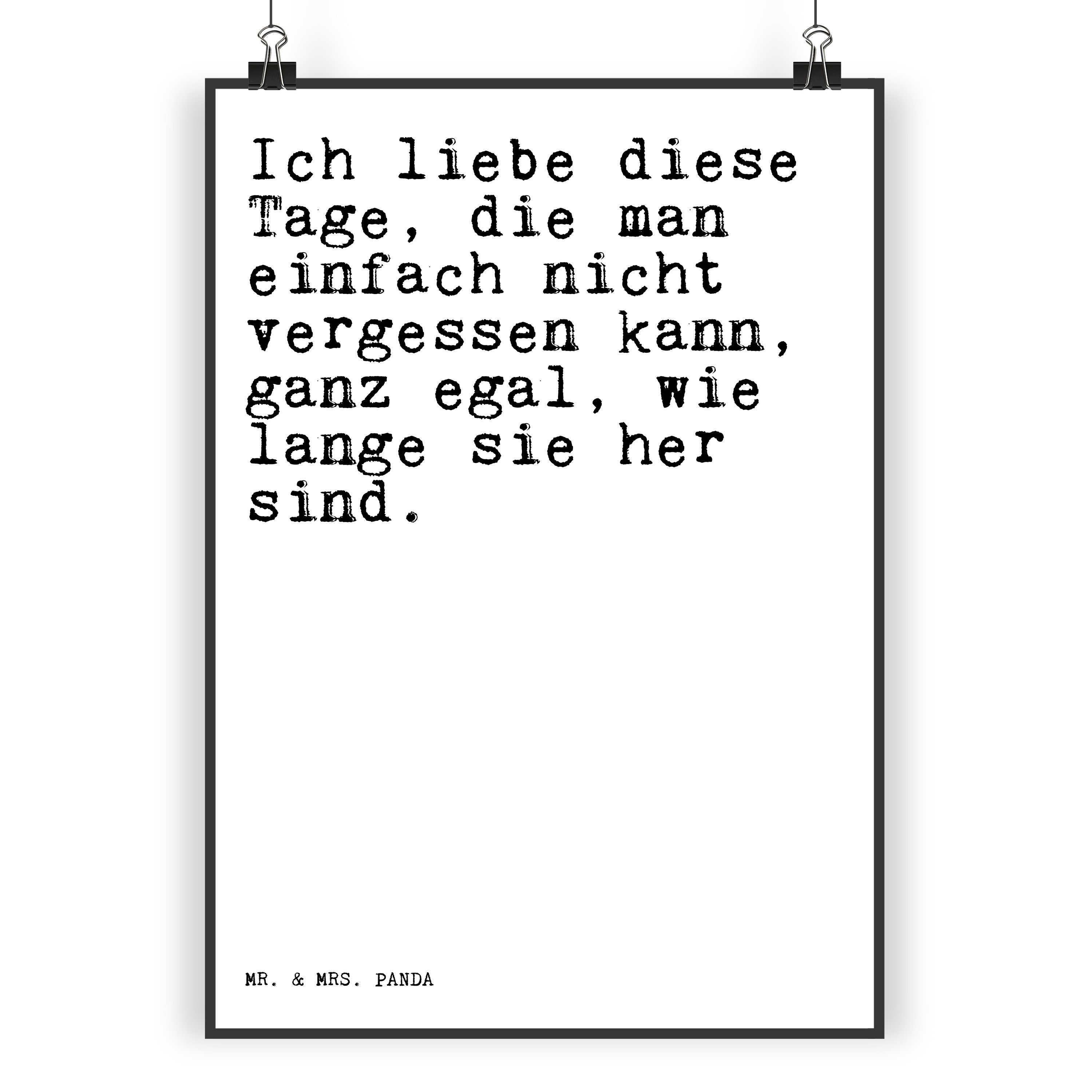 Mr. & Mrs. Panda Poster DIN A3 Ich liebe diese Tage,... Weiß