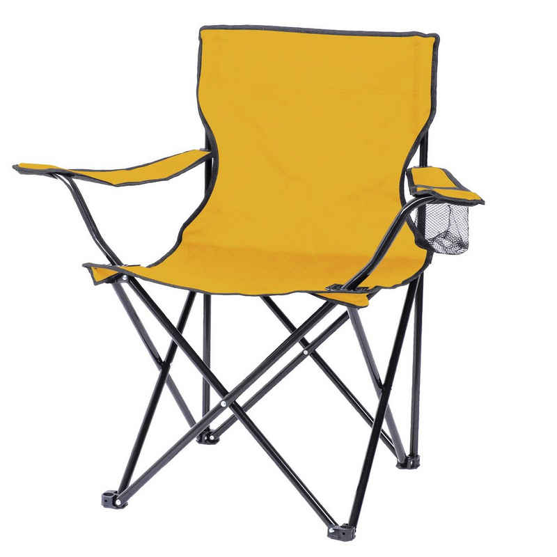 Sunnydays Campingstuhl Falt-Armlehnstuhl Camping-Stuhl mit Armlehne, mit Getränkehalter und Transporttasche
