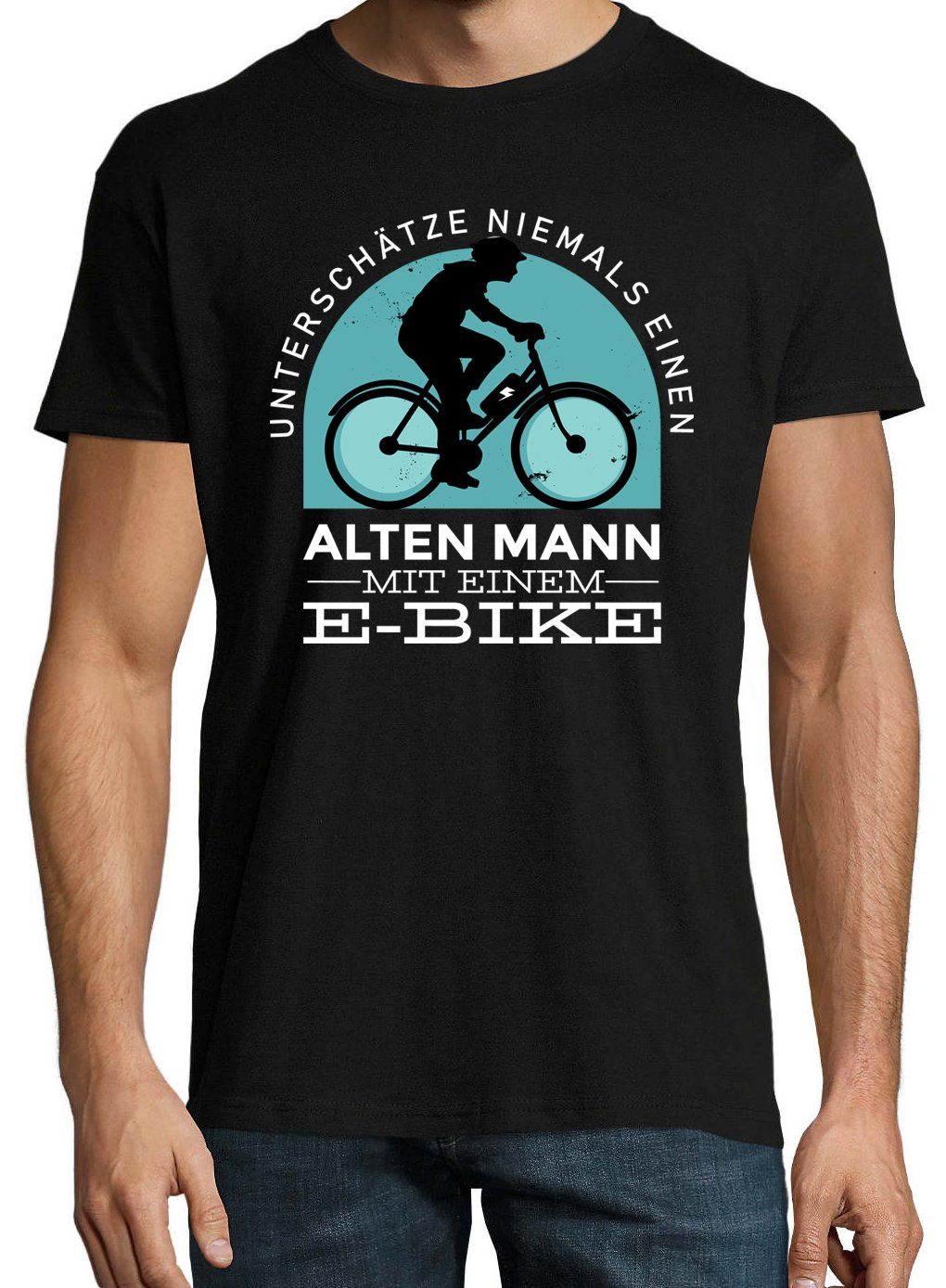 Youth Designz T-Shirt Alter Mann mit E-Bike Herren Shirt mit lustigem Fahrr günstig online kaufen