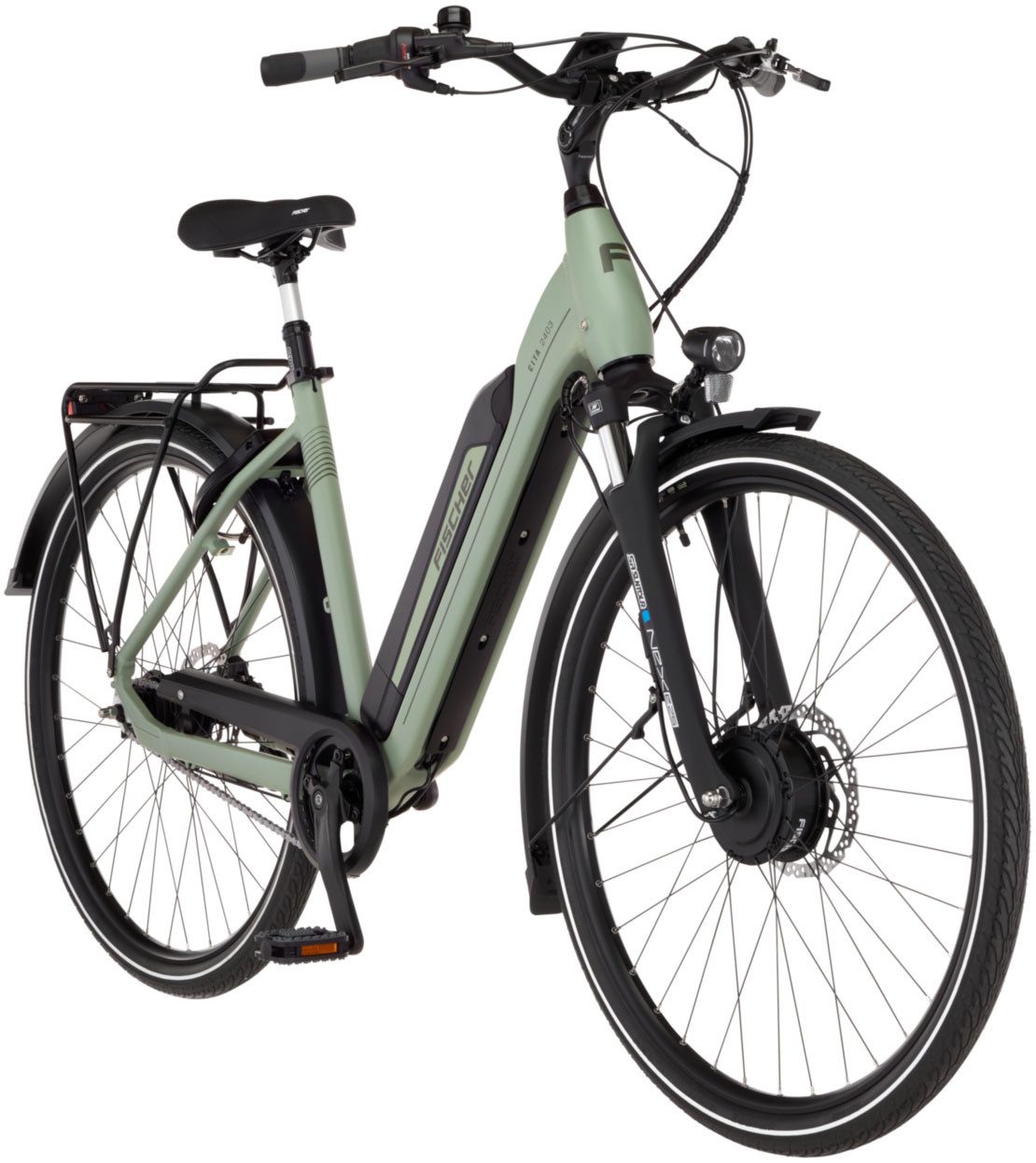 FISCHER Fahrrad E-Bike Cityrad CITA 2403 459, 7 Gang Shimano NEXUS Schaltwerk, Frontmotor, 459 Wh, (mit Akku-Ladegerät, mit Werkzeug), Pedelec, Elektrofahrrad für Damen und Herren