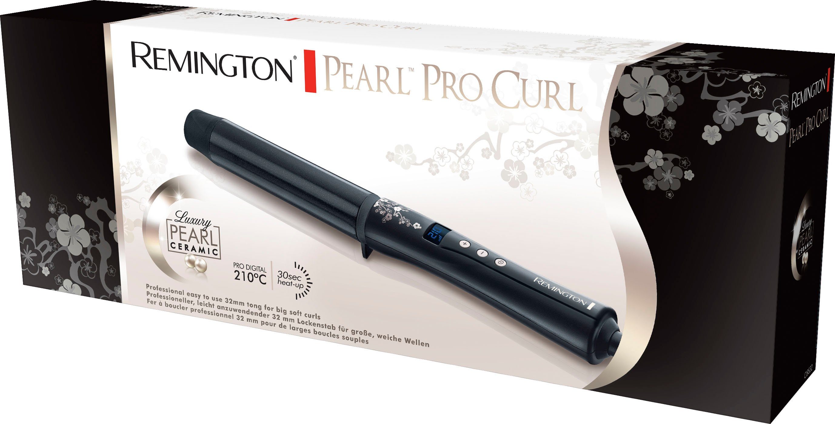 Remington Lockenstab Pearl Pro Curl echten für mm Keramik-Beschichtung, Perlen große mit Locken, 32 Keramikbeschichtung (CI9532)