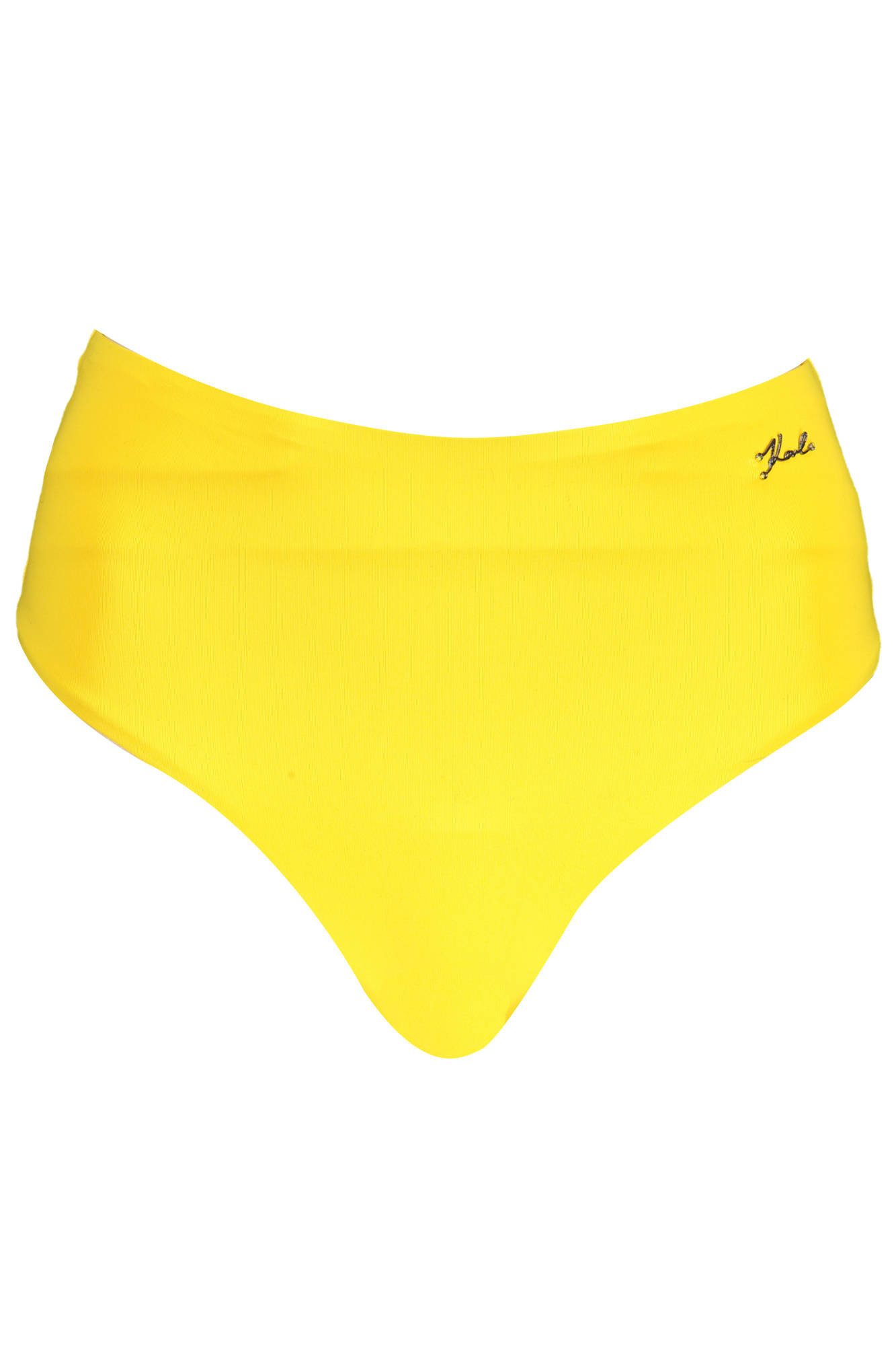 KARL LAGERFELD Badeanzug Damen Bademode: Gelbe High-Waist Badehose mit Kontrastdetails