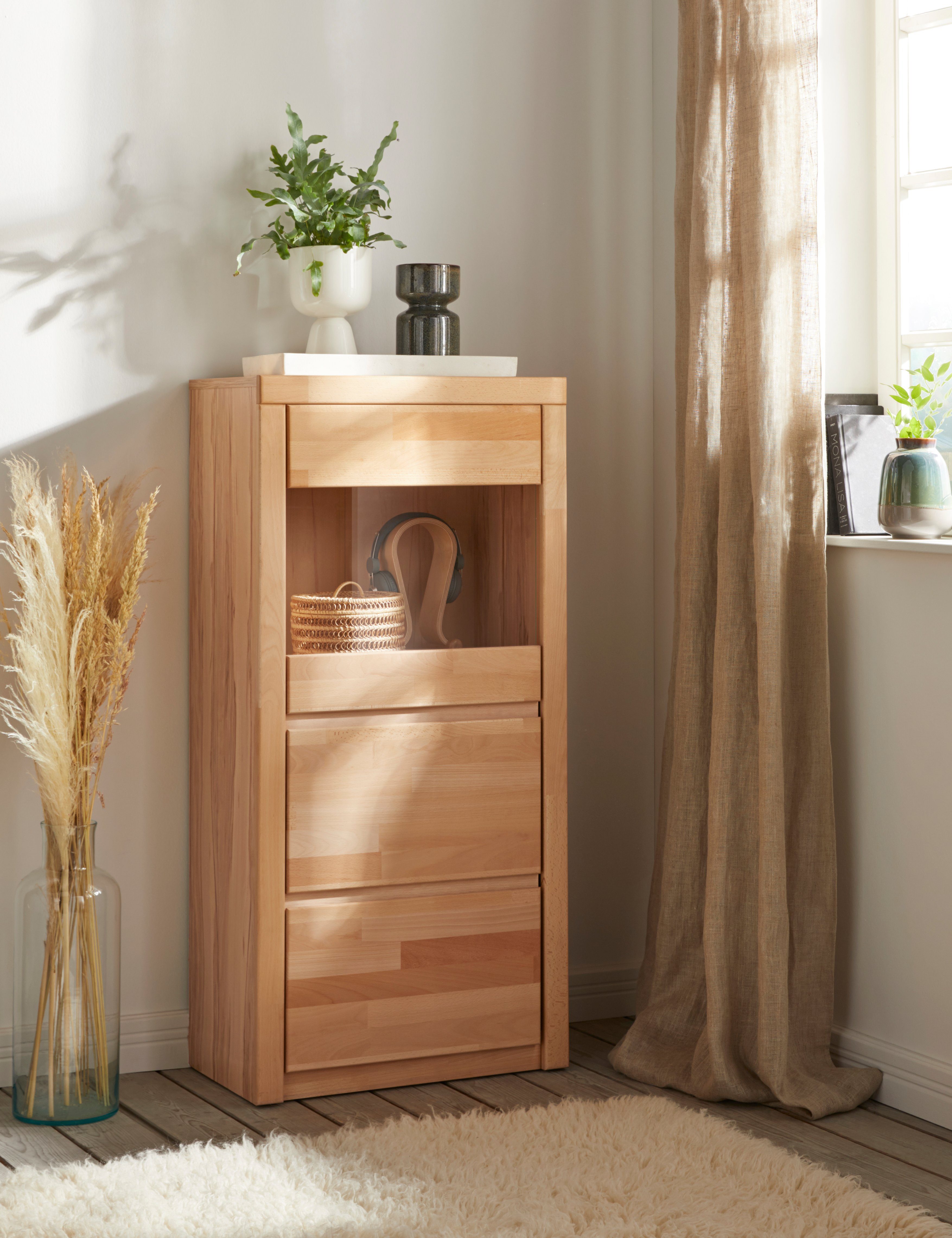 OTTO home Vitrine Silkeborg schöne grifflose Optik, teilmassiv – Bild 5 von 5