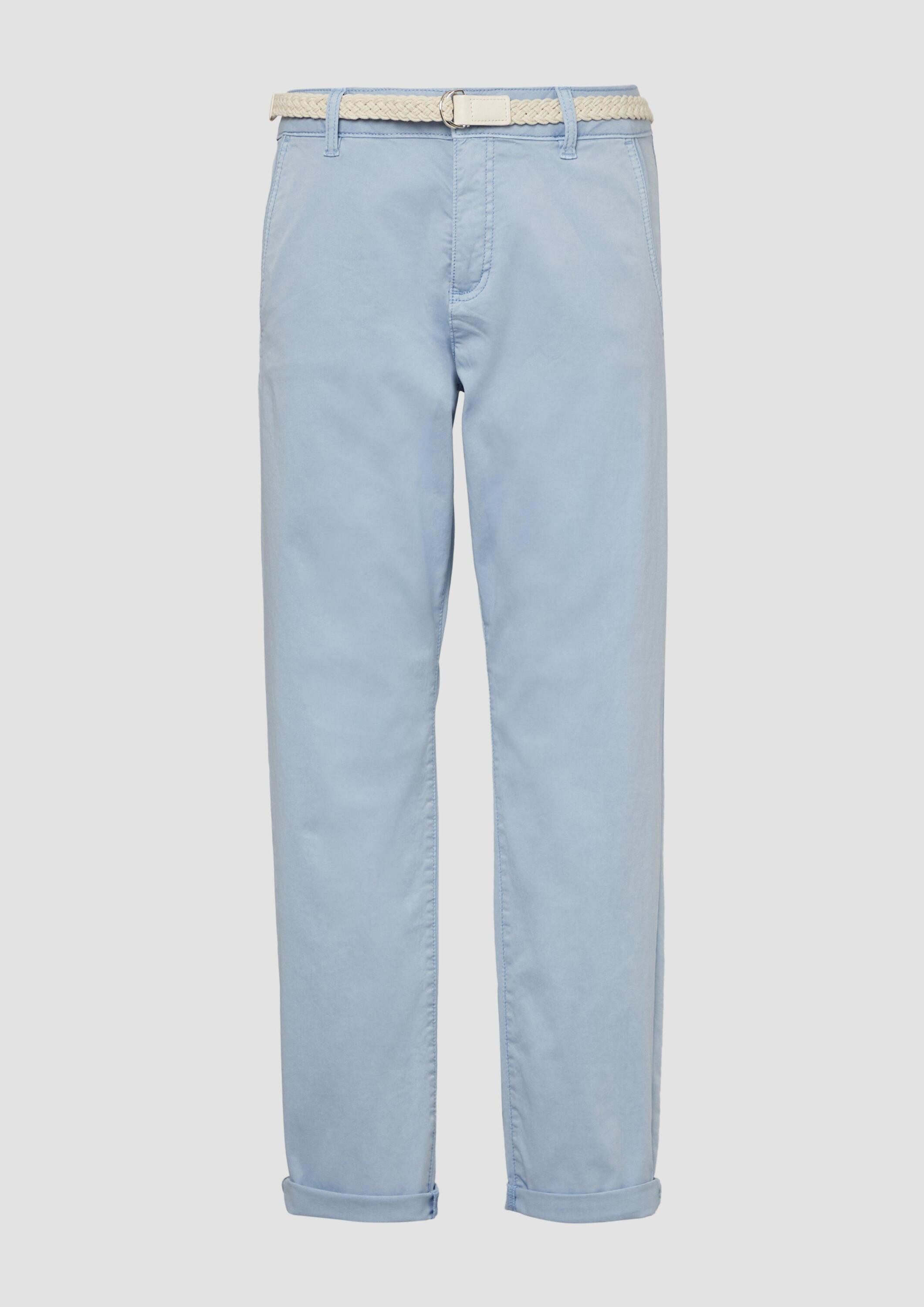 s.Oliver Chinos Hose CHINO Chino mit geflochtenem Gürtel und Garment Dye