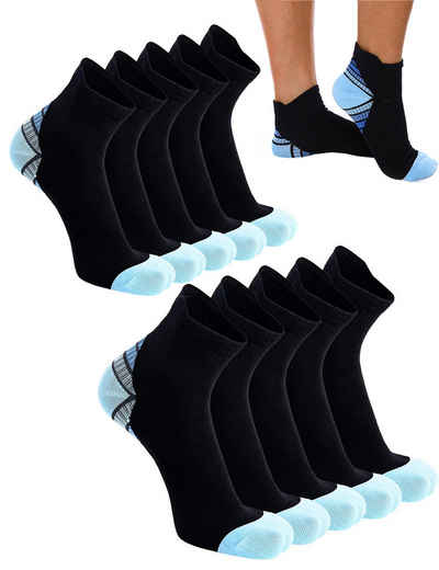 Alster Herz Freizeitsocken 5x Sportliche Короткі шкарпетки Шкарпетки для кросівок mit Kompression, unisex, A0530 (5-Paar) Ideal für Reisen oder Sportaktivitäten
