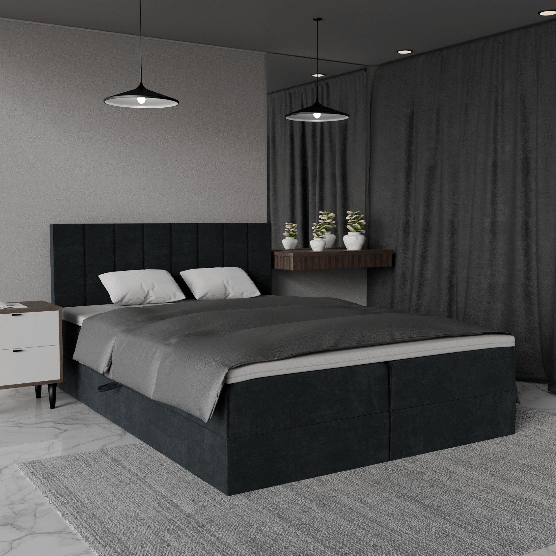 QLA Möbel Boxspringbett mit 2 Bettkästen, günstig online kaufen