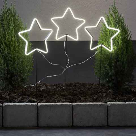 MARELIDA LED-Stern für außen LED Leuchtsterne Lichterstern 8 Funktionen 60cm Außen Weihnachtsdeko, LED Classic, Neutralweiß (3300K bis 5300K)