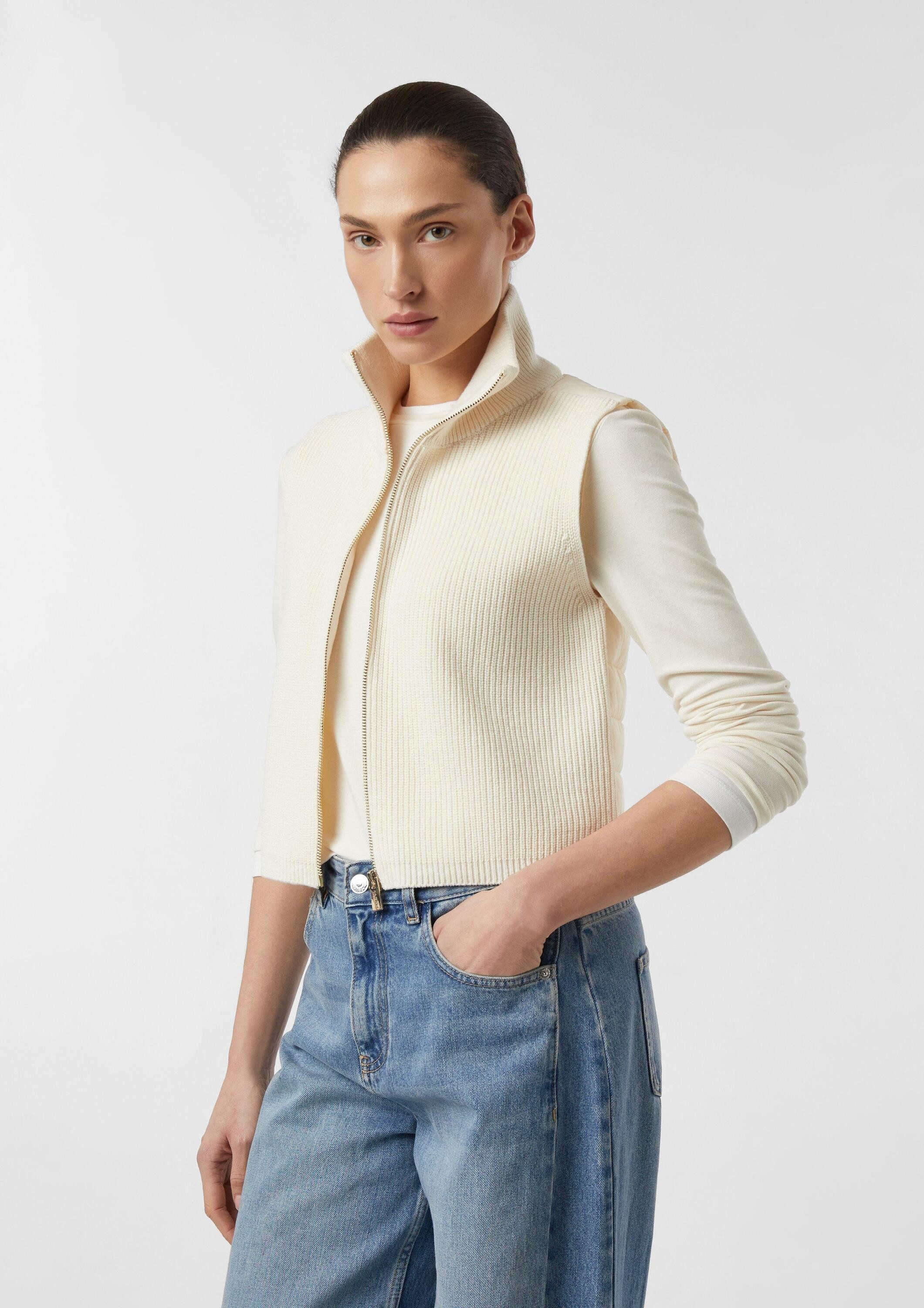 comma Funktionsweste Strickjacke Verkürzte Strick-Weste aus Fabricmix