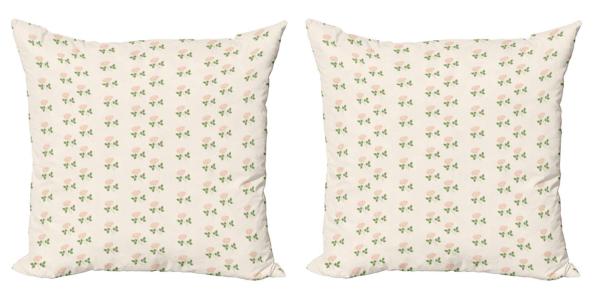 Accent Rosa Stück), Digitaldruck, Blumenblätter Abakuhaus Doppelseitiger (2 Rose Vintage Kissenbezüge Blumen Modern