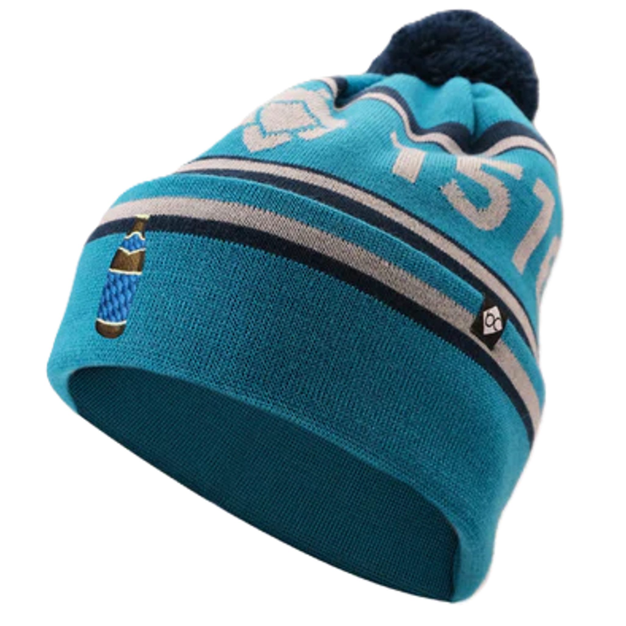 Bavarian Caps Bommelmütze Bavarian Caps Bommel-Haum "Bayerisch Hell 1615" Pompon Beanie - blau (Beanie, Beanie, Bommelmütze)