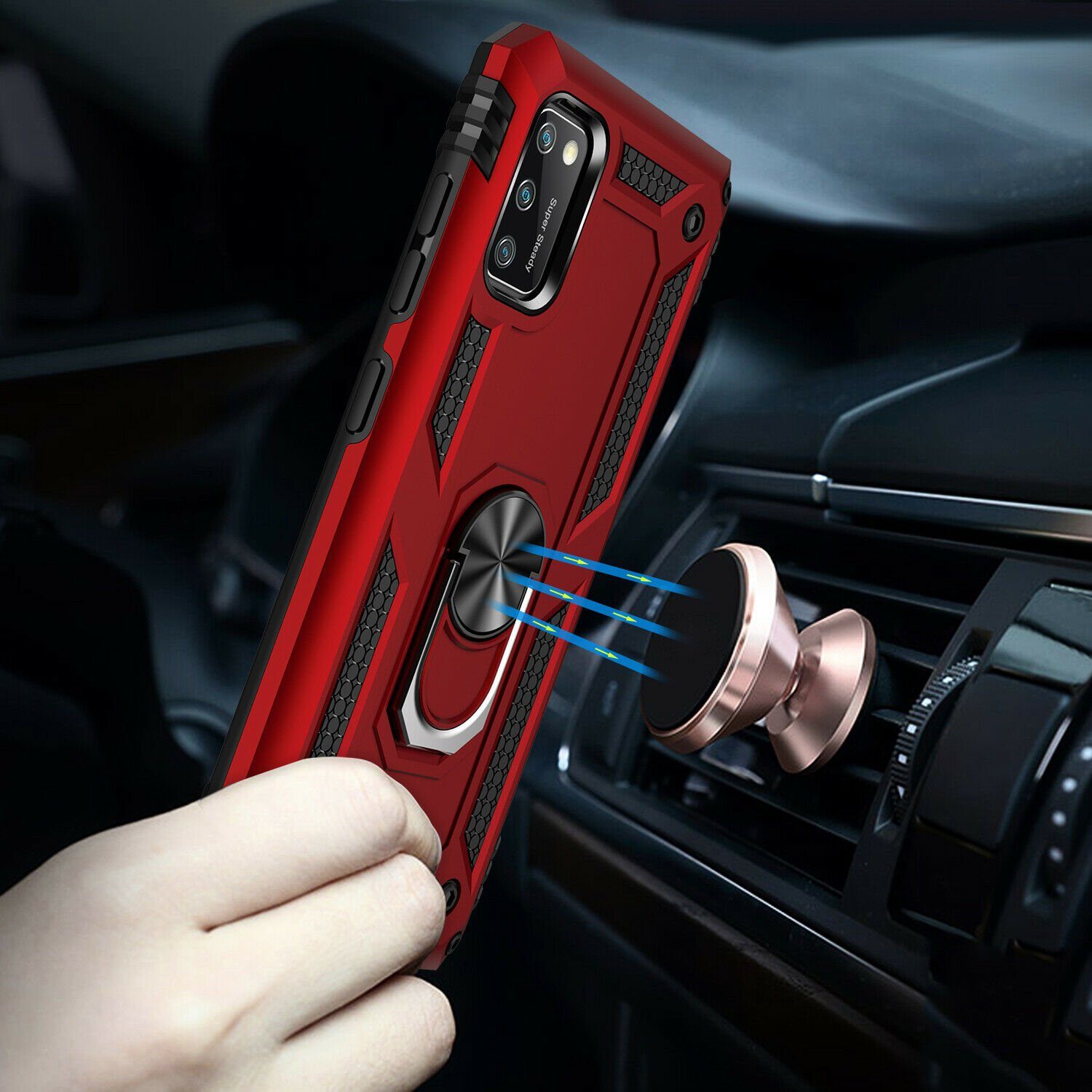 cofi1453 Handyhülle Silikon TPU Slim Case mit 360 Grad Ring Ständer 6,7 Zoll, Silikon Hülle Bumper Case TPU Soft Handyhülle Cover Schutzhülle