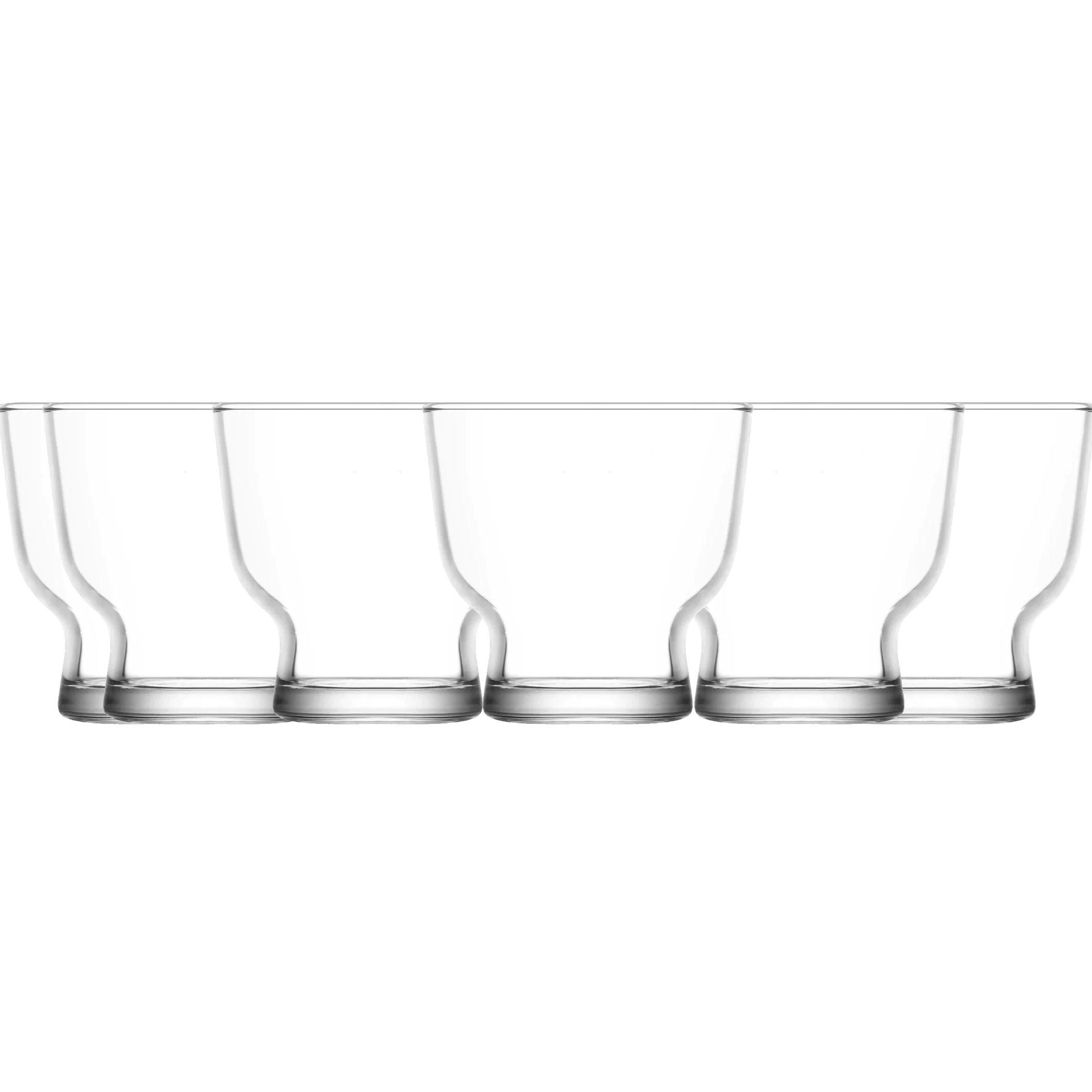 LAV Glas Gläser Set 6 teilig PET381 Dessertglas 240 ml, Trinkgläser Set, Glas, Spülmaschinenfest