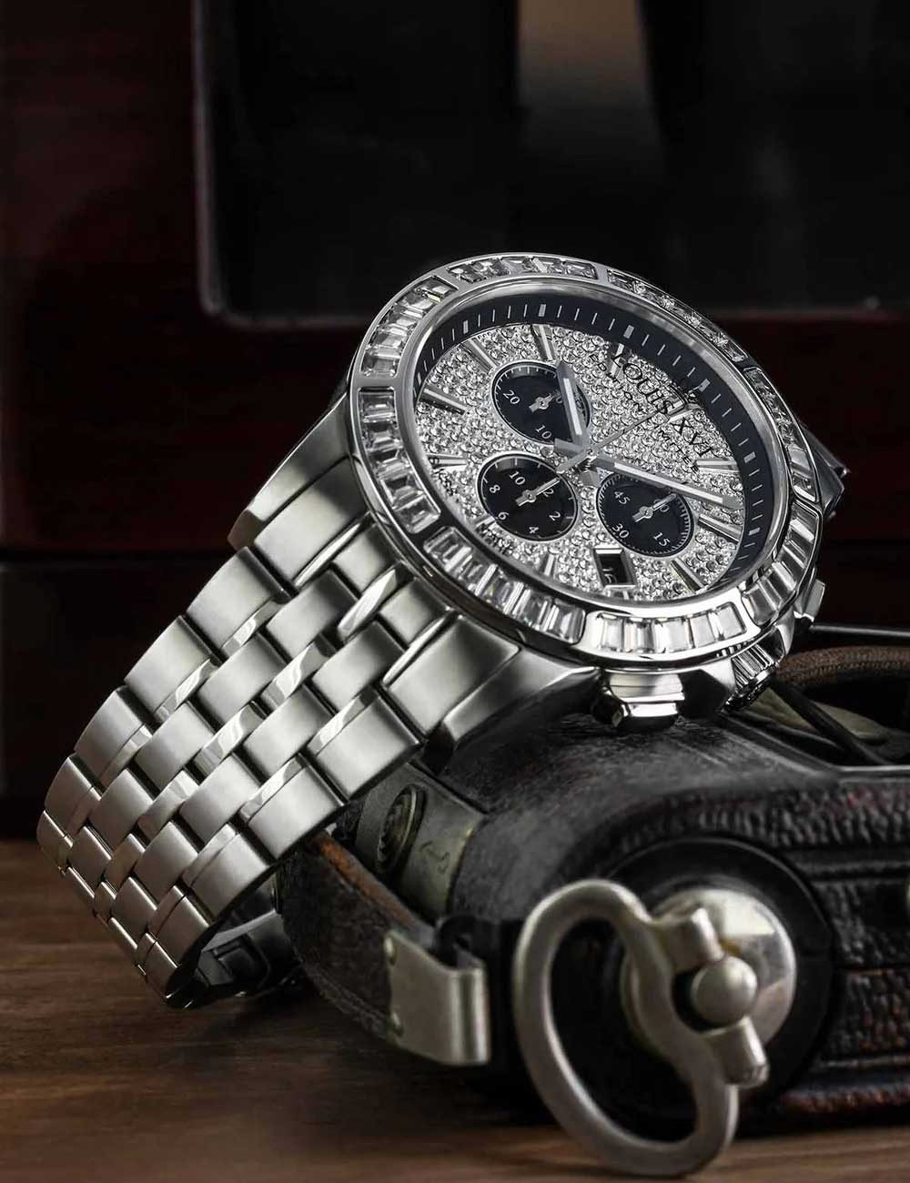 LOUIS XVI Quarzuhr Louis XVI LXVI1131 Herrenuhr Majesté Iced Out Baguette 4 günstig online kaufen