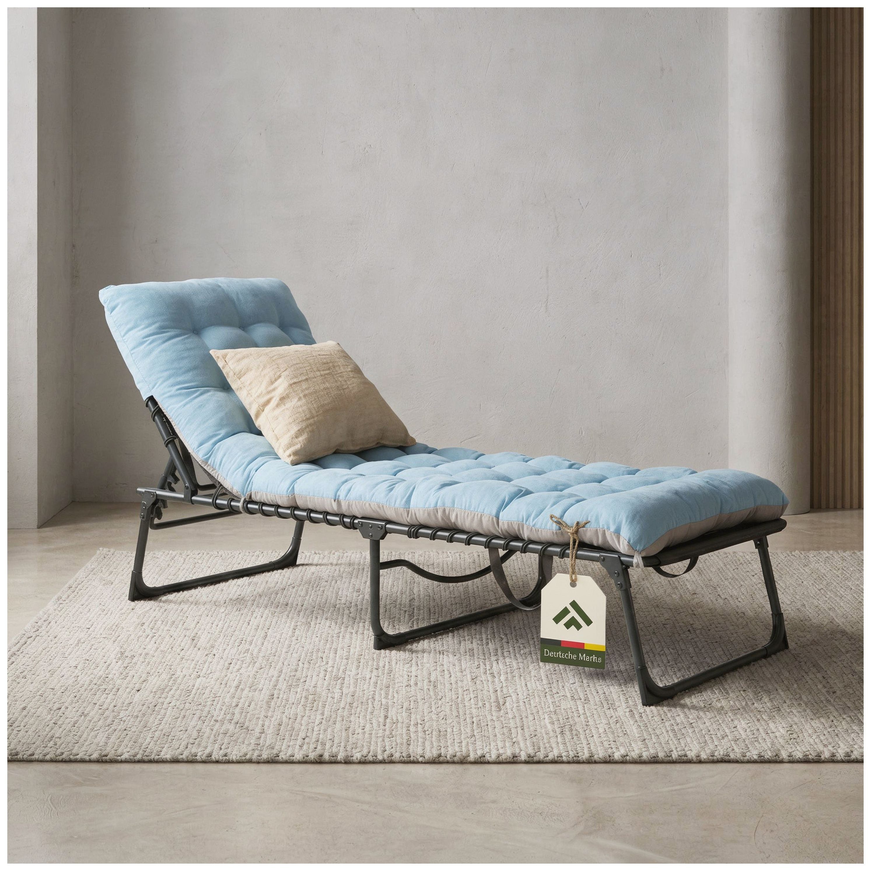NovaTerra Gartenlounge-Set XXL Outdoor & Camping inkl. Matratze, klappbar, pflegeleicht, robuste Campingliege mit rostbeständigem Gestell, klappbar