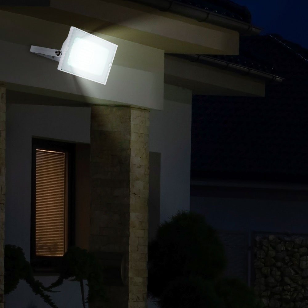 etc-shop Außen-Wandleuchte, LED-Leuchtmittel fest Wandstrahler Wandlampe Gartenleuchte verbaut, Aussenleuchte Kaltweiß