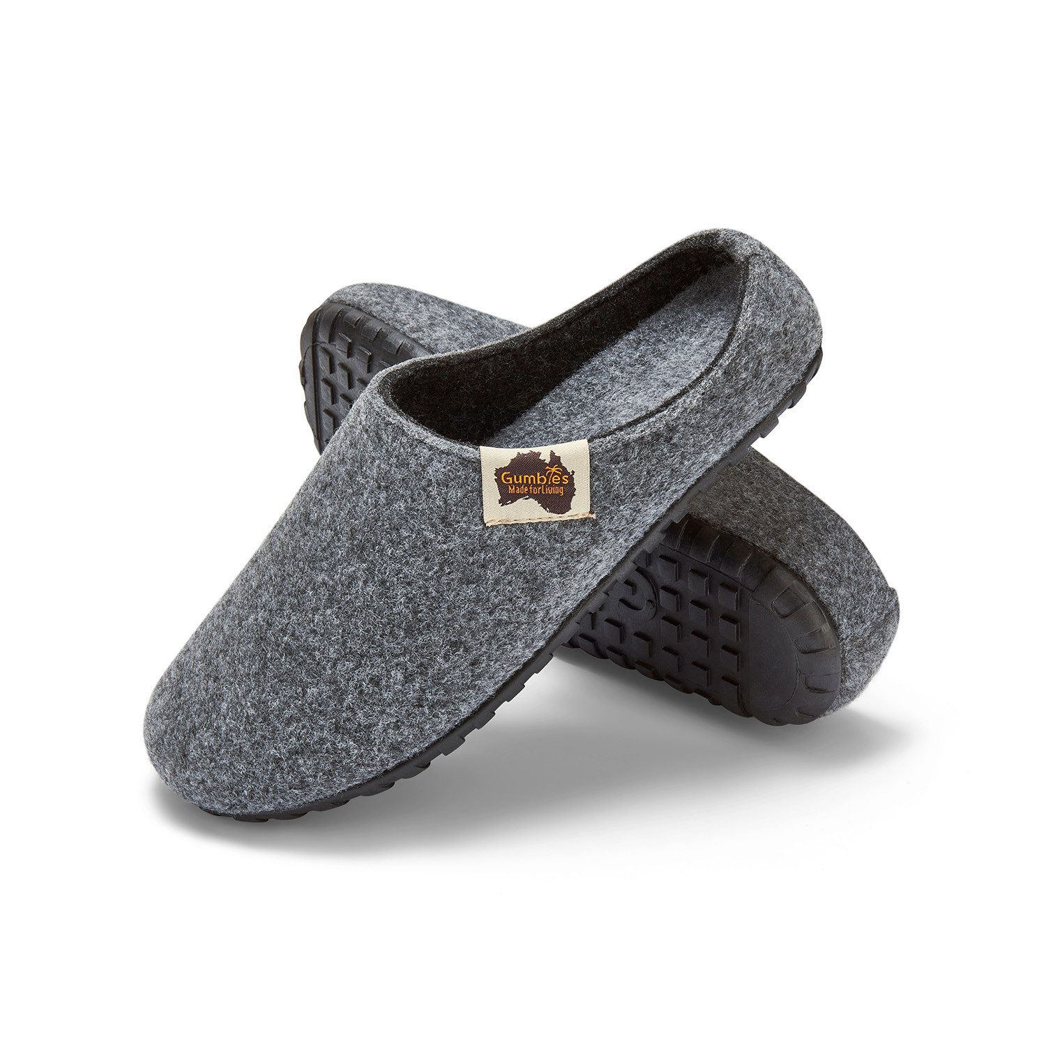 Gumbies Outback Slipper in Grey Charcoal Hausschuh aus recycelten Materialien, rutschfeste & stabile Sohle