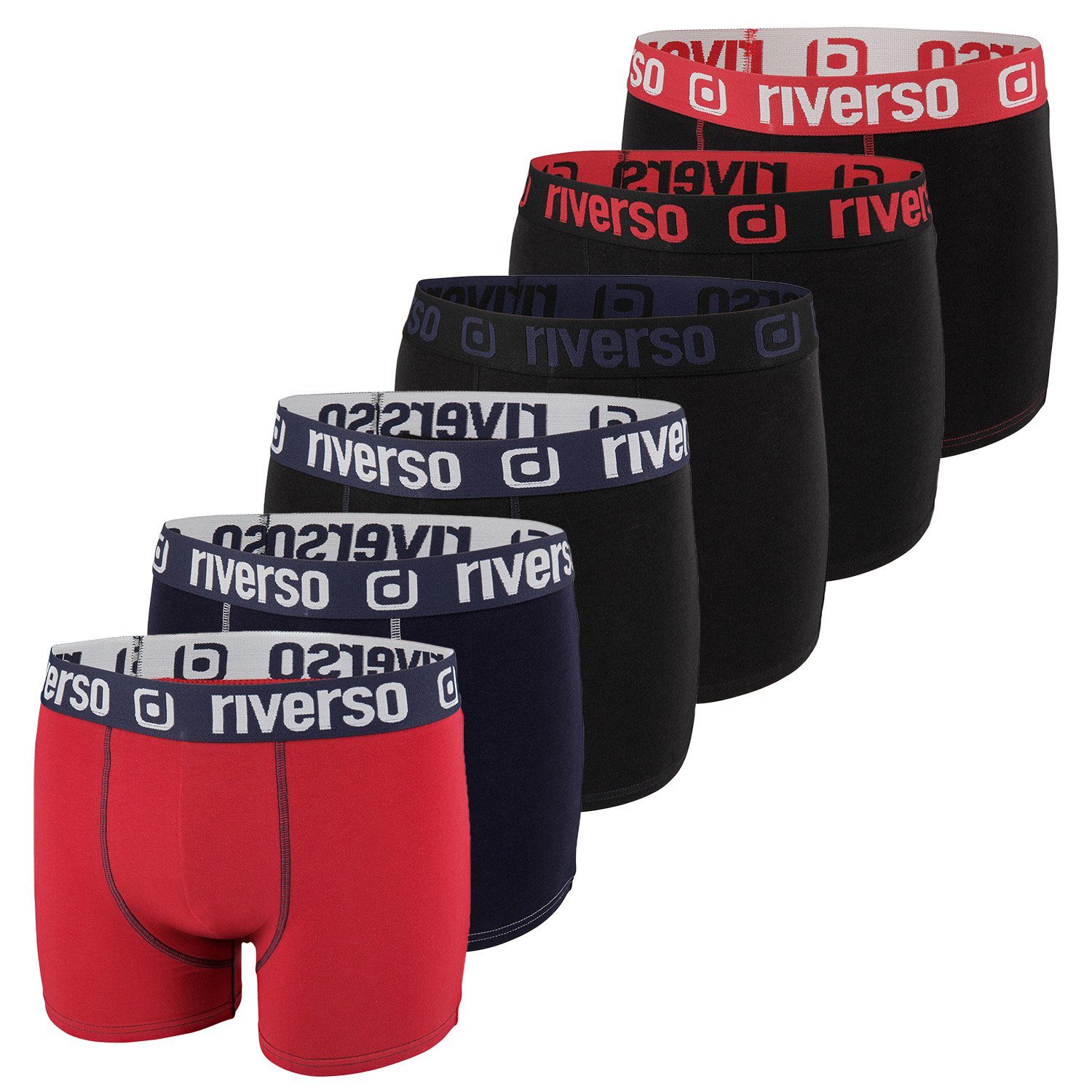 riverso Boxershorts Herren Retroshorts RIVJONNY Unterhosen (Vorteilspack, 6-St) Basic Boxer mit Stretch