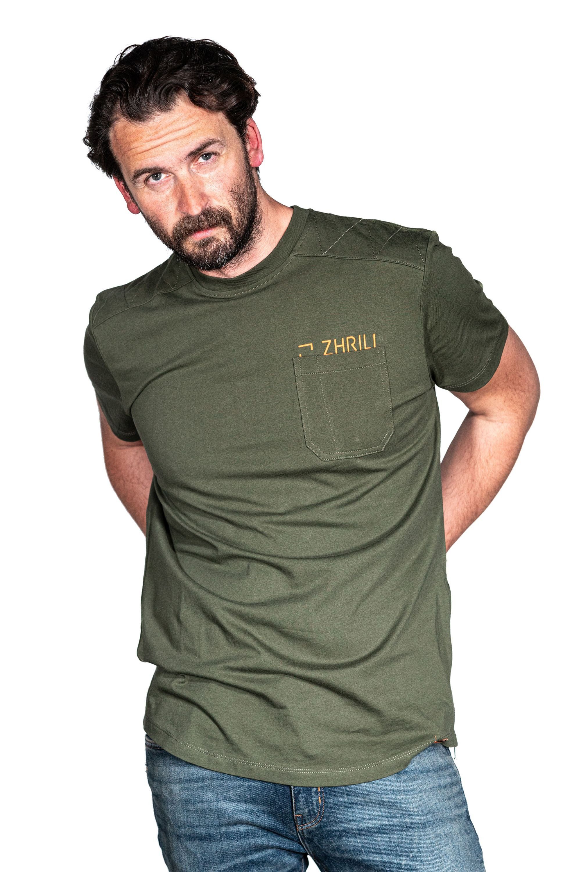 Zhrill Longshirt T-Shirt SANDRO Olive (0-tlg)