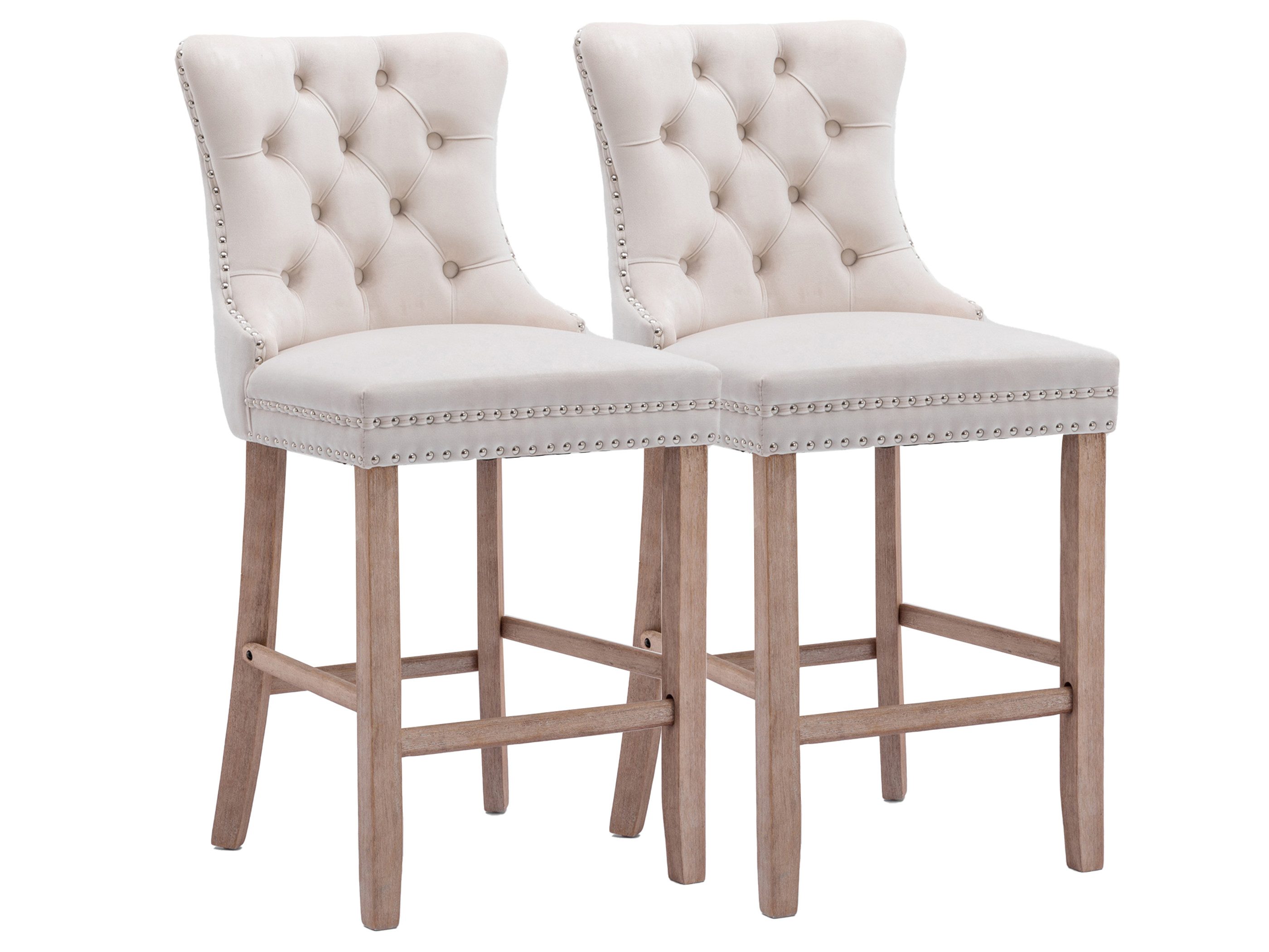 SeedWave Barhocker Mit Rückenlehne, 2er-Set Samt Barstuhl mit Verstellbaren günstig online kaufen