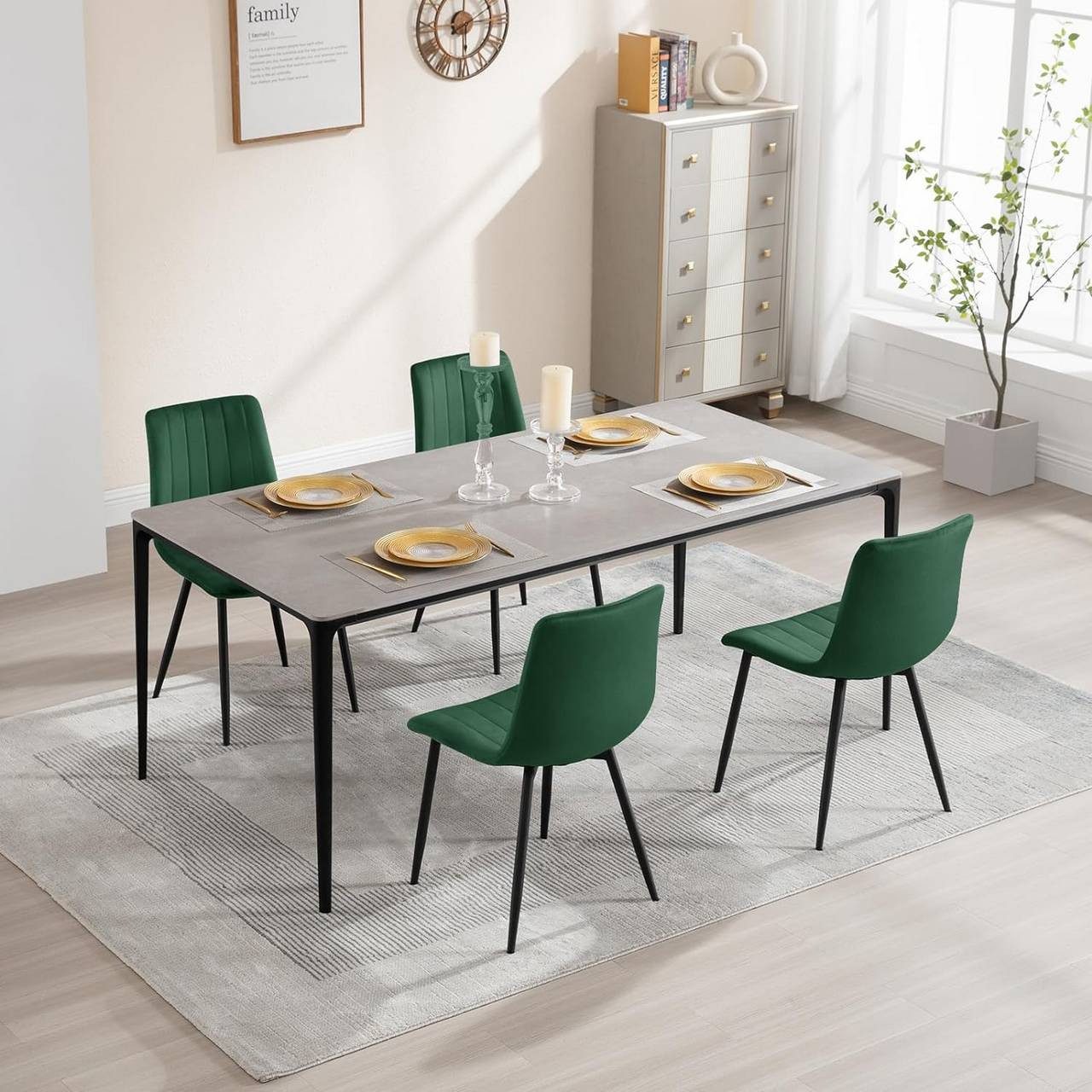 Klihome Polsterstuhl (4 St), Küchenstuhl, Wohnzimmerstuhl, Sitzfläche aus S günstig online kaufen