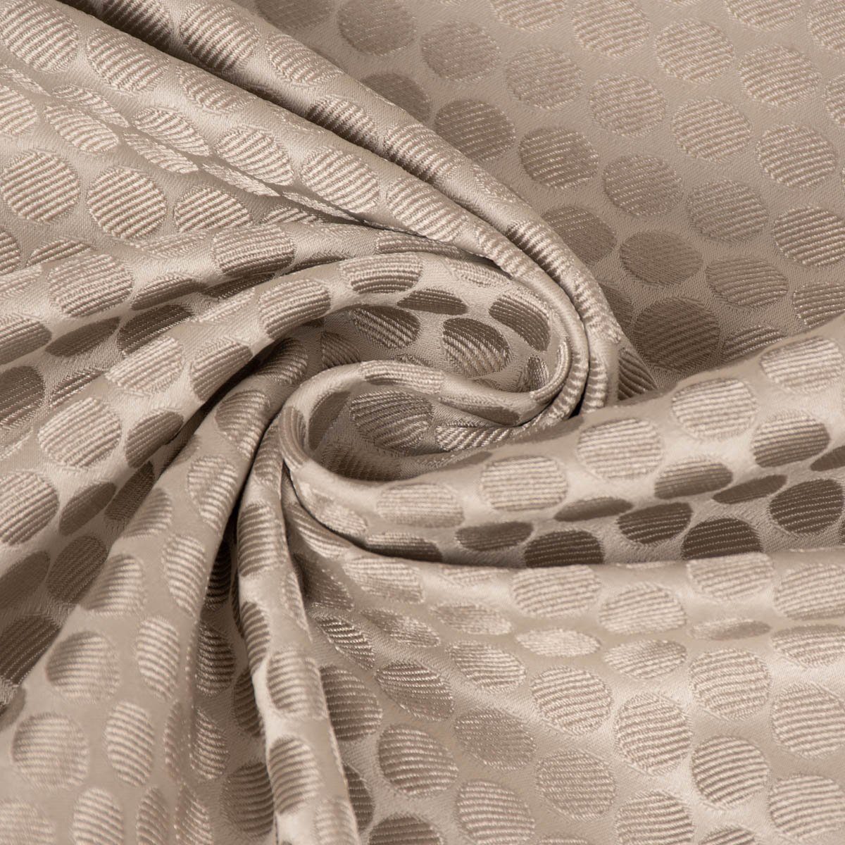 SCHÖNER LEBEN. Vorhang Gardine Jacquard Punkte beige dunkelbeige 245cm, Smokband, blickdicht, Jacquard, made in Germany,handmade,doubleface