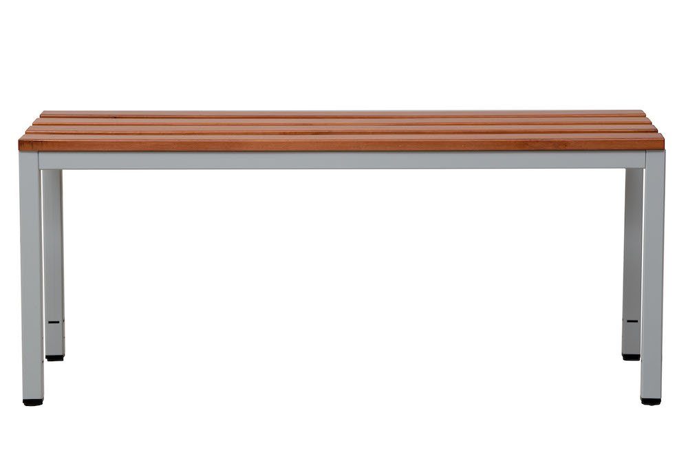 Freistehend, Sitzbank Holz PROREGAL® 40x80x40cm, Rückenlehne, Seal, Ohne Grau Sitzbank HxBxT