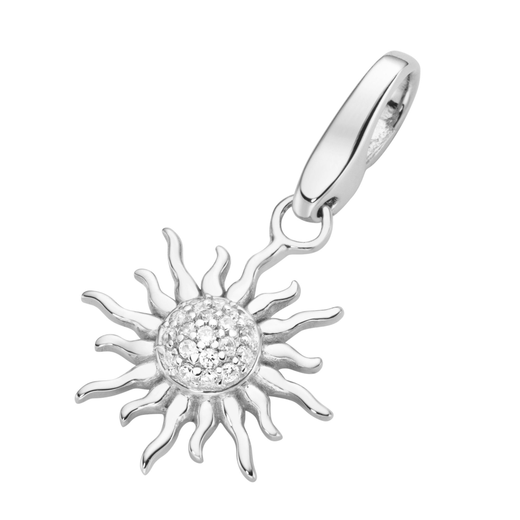 GIORGIO MARTELLO MILANO Charm-Einhänger Sonne mit Zirkonia, Silber 925