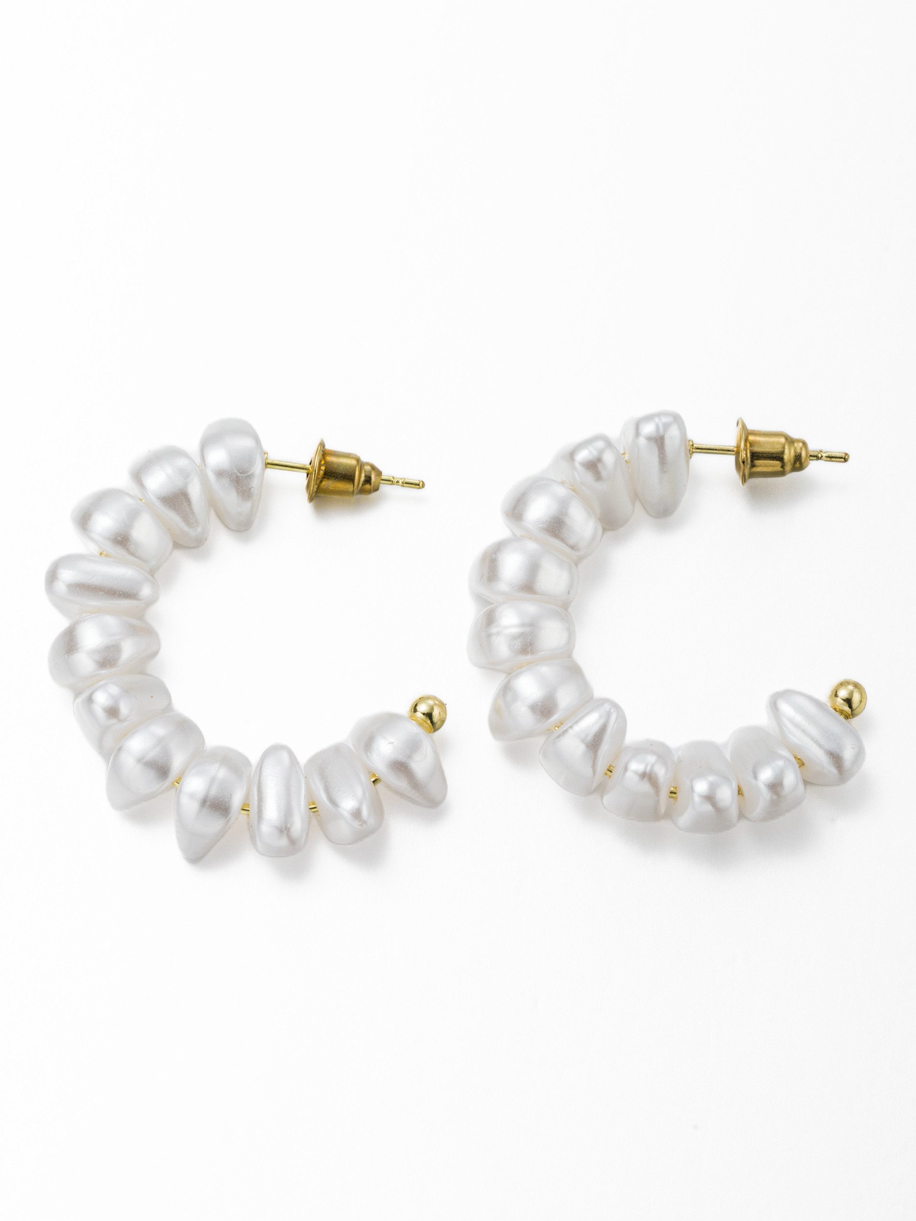 Aniston JEWELRY & WATCHES Paar Creolen Schmuck Geschenk Kupfer Ohrschmuck Ohrringe Zierperlen, Made in Germany - mit Perle (imitiert)