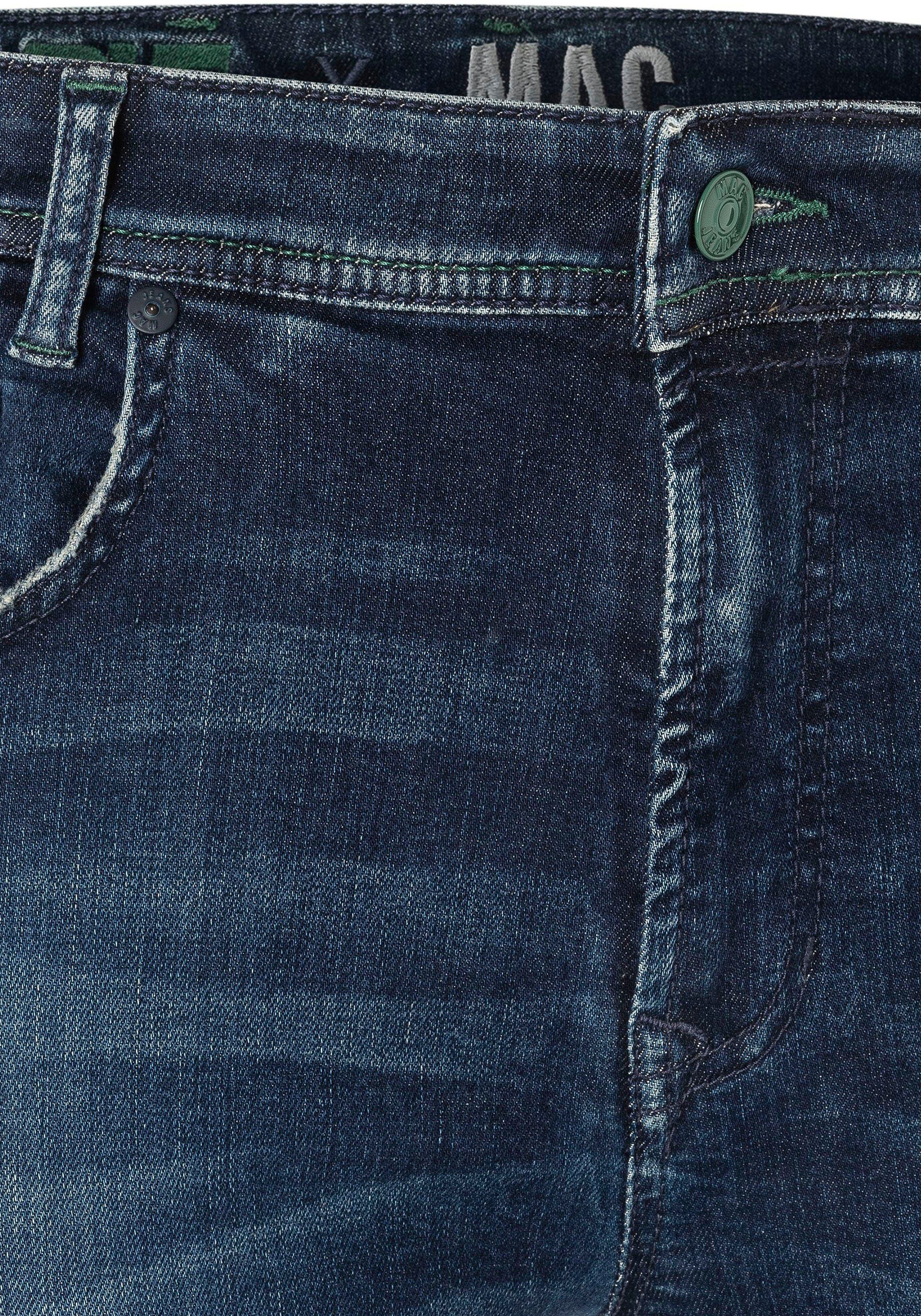 MAC blue elastisch dark Flexx-Driver used Straight-Jeans authentic super