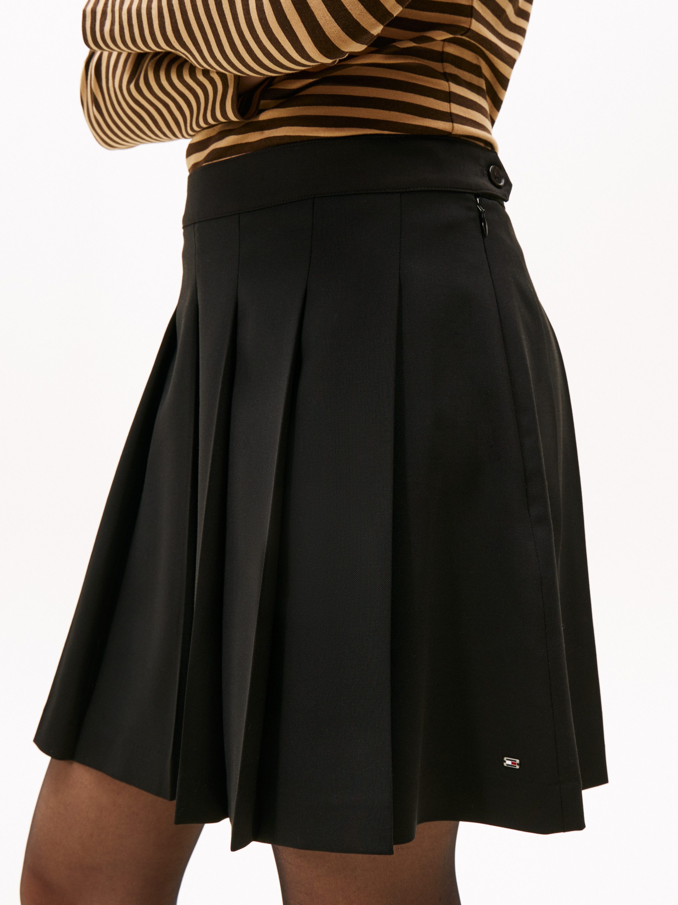 Tommy Hilfiger Plisseerock TIMELESS WOOL PLEATED MINI SKIRT mit Wolle günstig online kaufen