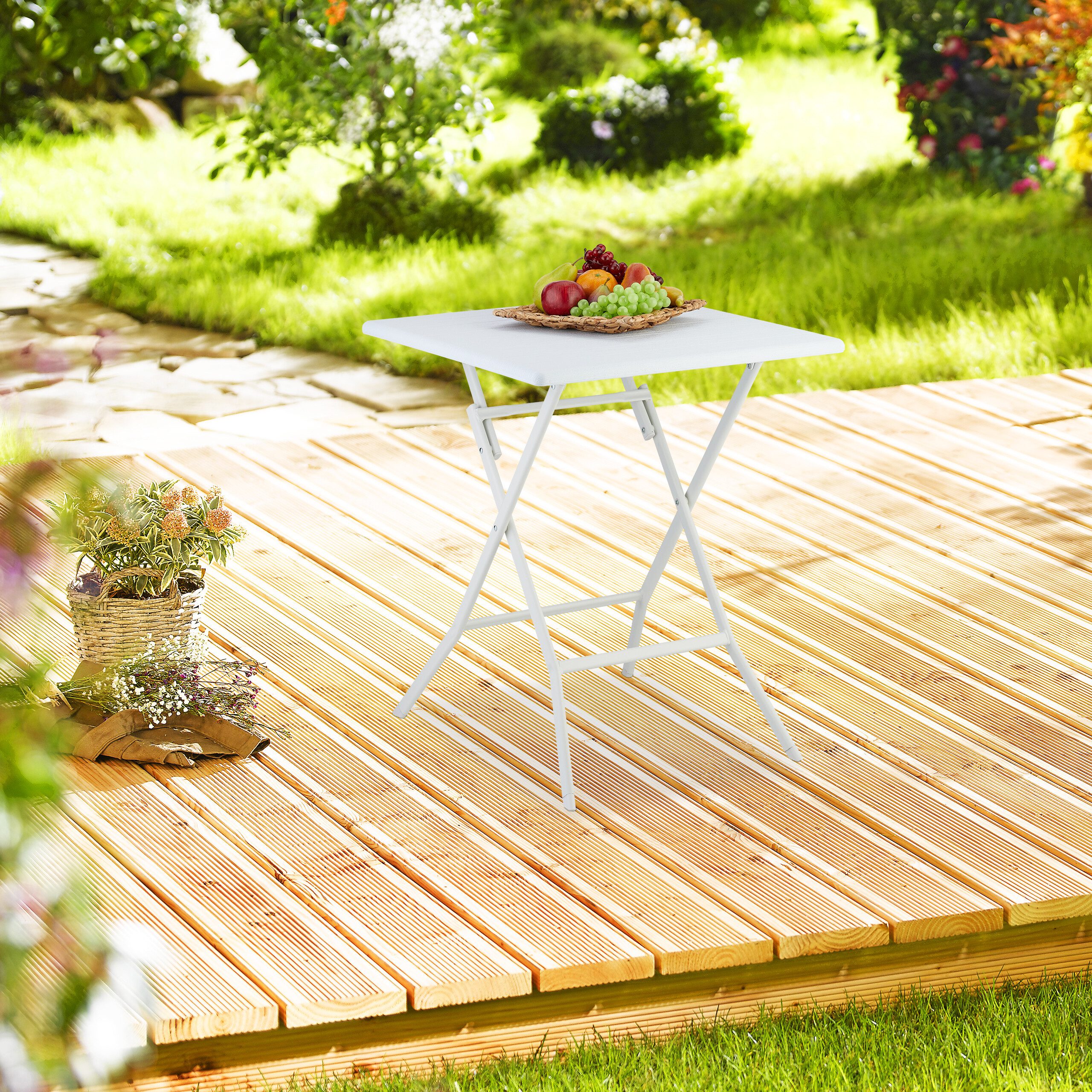relaxdays Klapptisch Klapptisch (1-St), weiß
