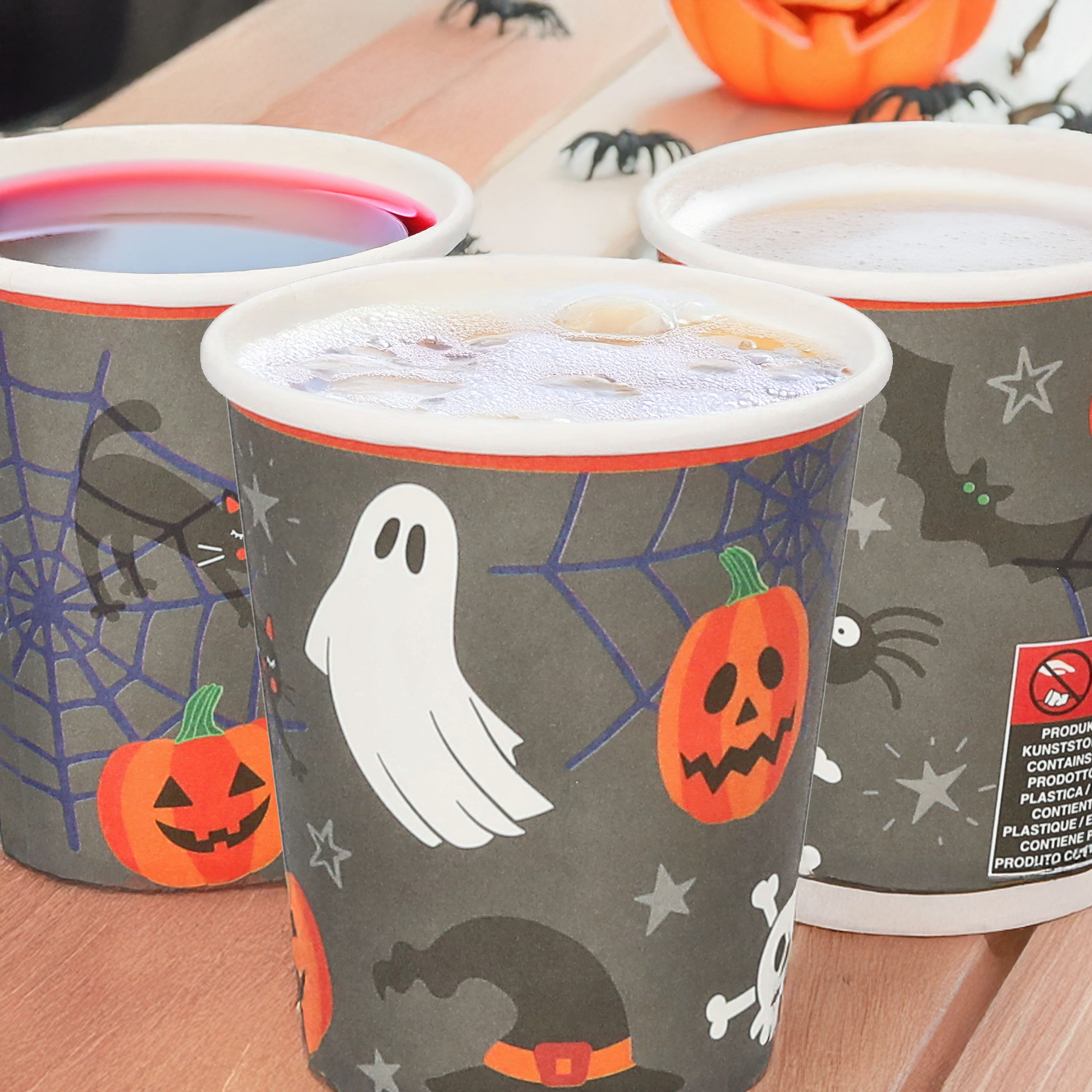 CEPEWA Pappteller Pappbecher Halloween 48er Set Ø 23cm Papier 250gsm Halloweenmotive – Bild 3 von 5