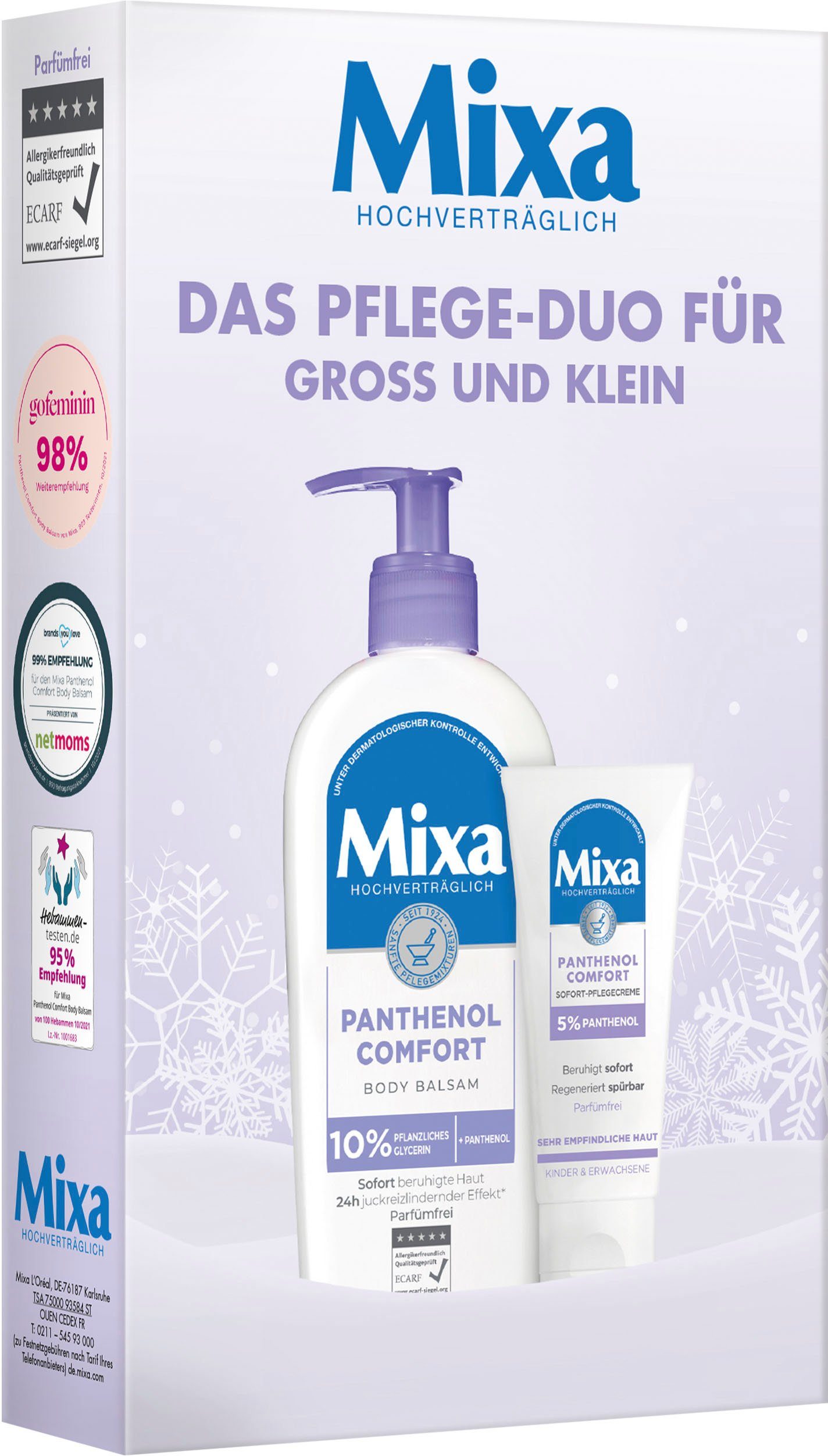 Körpercreme Pflege-Duo 2-tlg., Comfort Panthenol Pflege Set Set, sensitive Mixa