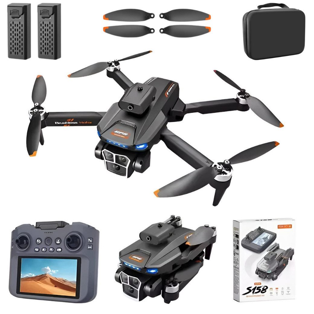 Goldstern-Tech RC-Quadrocopter S158 MAX (GPS-Drohne, Full-HD Videoübertragung), Bildschirm-Controller, Headless-Modus & Auto-Return