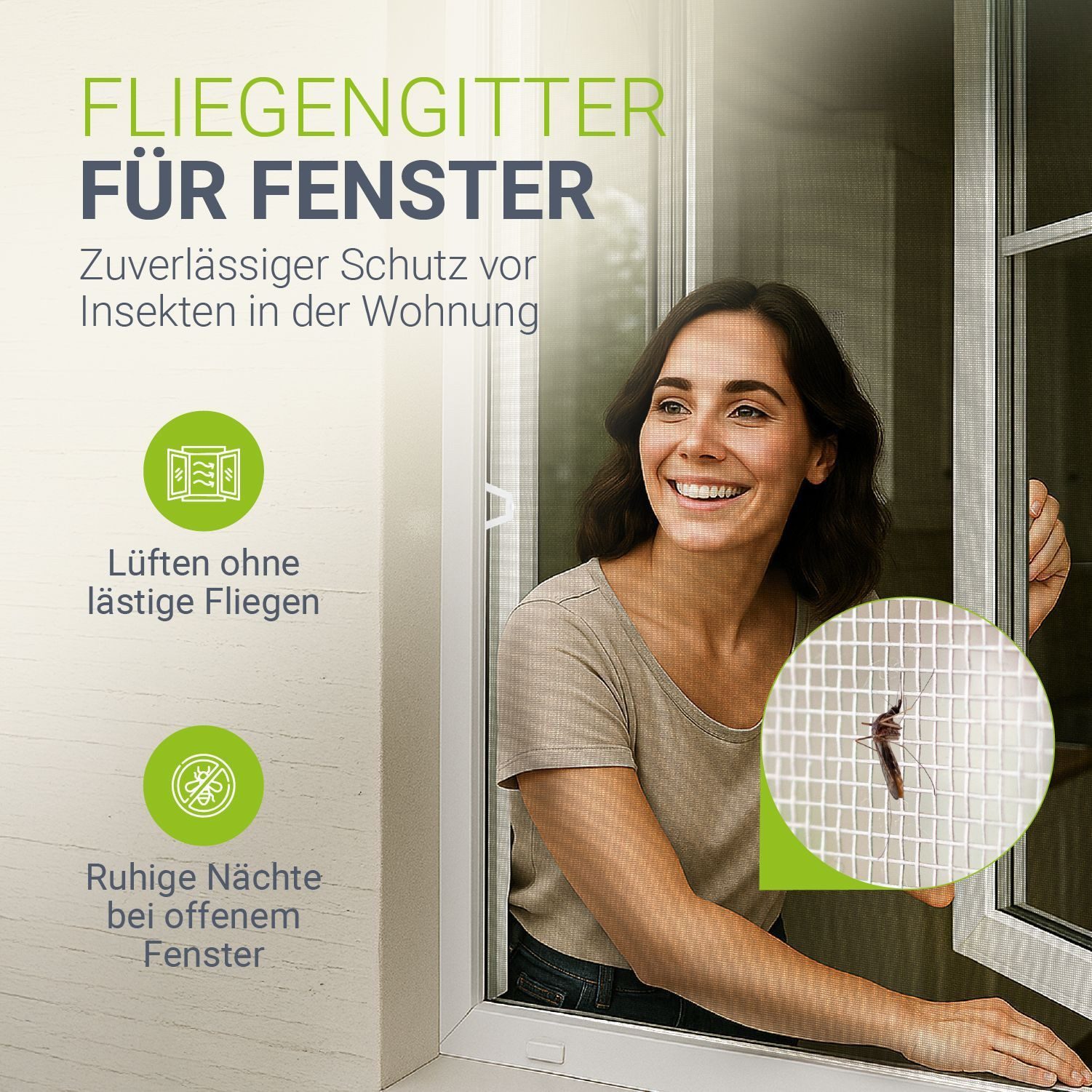 Juskys Insektenschutz-Fensterrahmen Fliegenschutzgitter, individuell kürzba günstig online kaufen