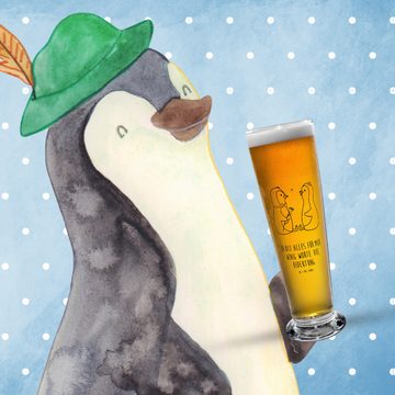 Mr. & Mrs. Panda Bierglas Pinguin Pärchen - Transparent - Geschenk, große Liebe, Hochzeit, Hoch, Premium Glas, Robustes Glas