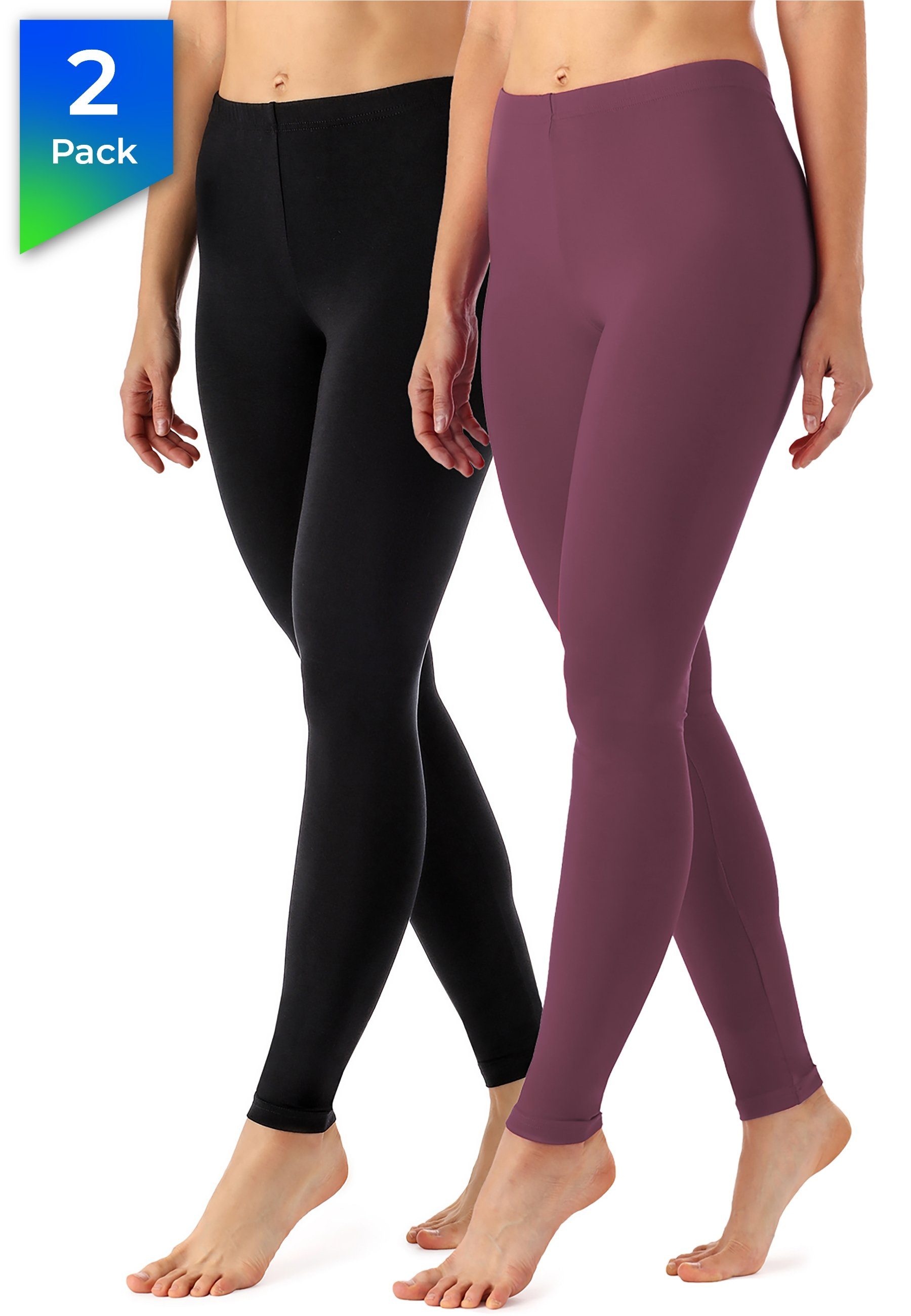 Merry Style Leggings Damen Viskose Hose mit weitem Bein MS10-143 (2-tlg) elastischer Bund, atmungsaktiv