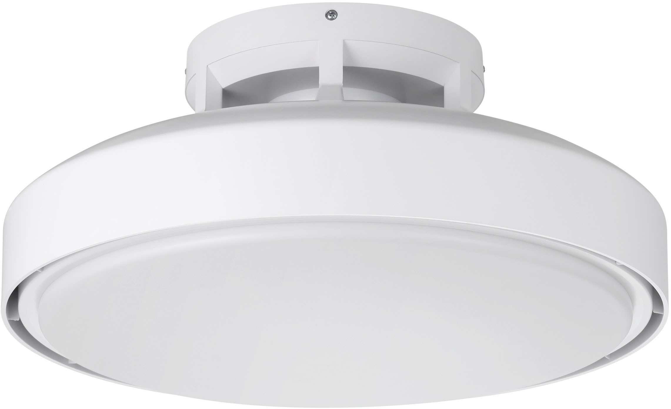 EGLO LED Deckenleuchte MORENCI Leuchte und Ventilator - ABS - LED;LED - 1X43W;1X2,9W - IP20, CCT - über Fernbedienung, Dimmfunktion, Farbwechsel, Nachtlichtfunktion, Timerfunktion, Ventilatorfunktion, mehrere Helligkeitsstufen, LED fest integriert, Neutralweiß, Kaltweiß, Warmweiß, Deckenventilator, Deckenleuchte, Wohnzimmer, Schlafzimmer, H24 x Ø48cm