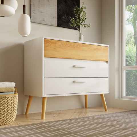 Flieks Kommode, Schubladenkommode Sideboard Nachtschrank 91.5x40x77cm