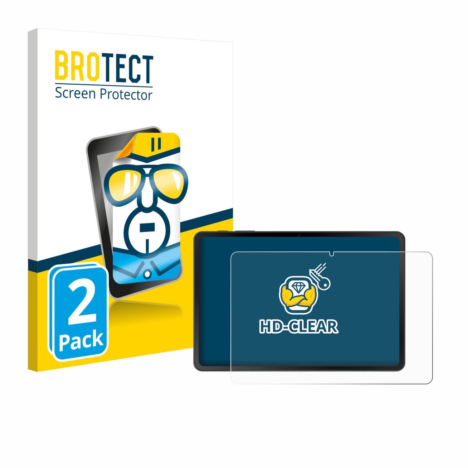 BROTECT Displayschutzfolie Schutzfolie für Doogee Tab A9, 2 Stück, Displayschutz Schutz Folie Klar Transparent