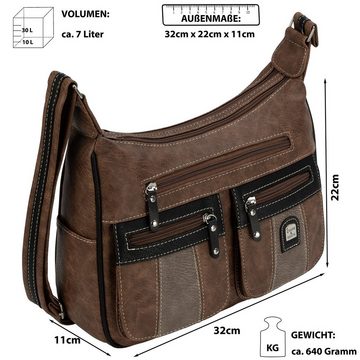 EAAKIE Umhängetasche Damen Tasche Schultertasche Umhängetasche Crossover Bag Leder Optik, als Schultertasche, Umhängetasche tragbar