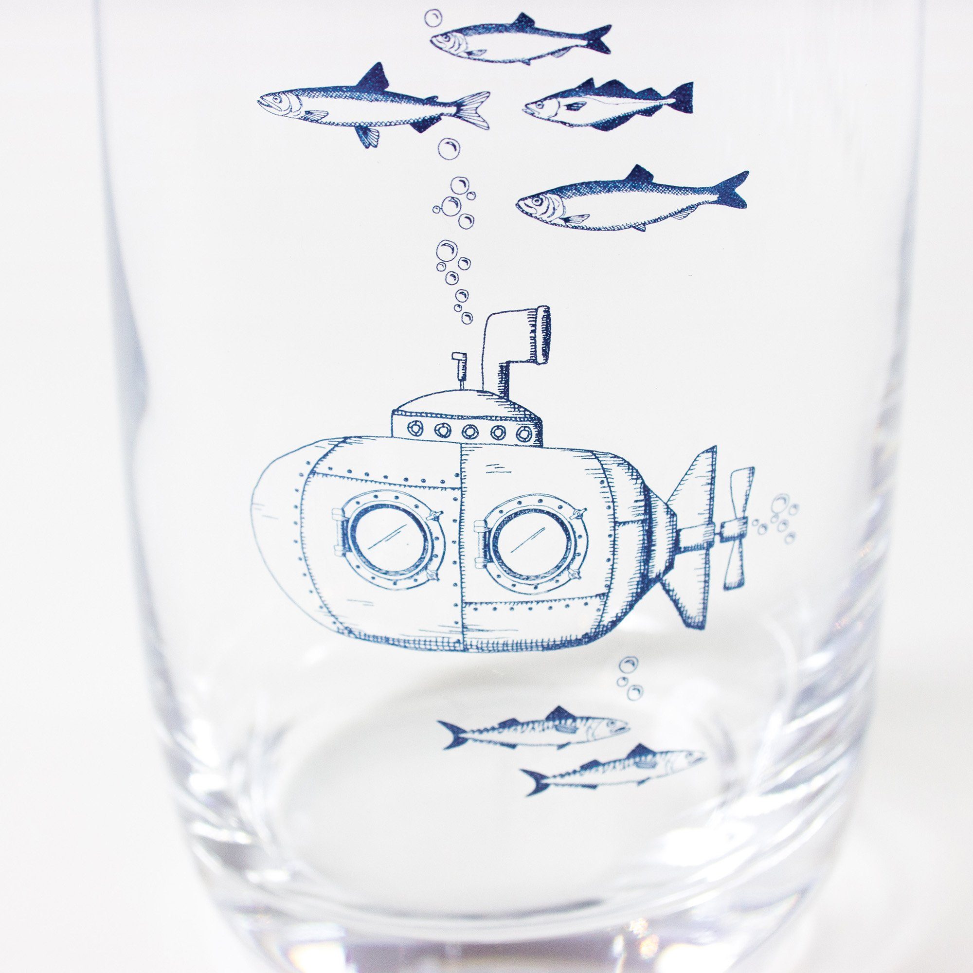 Bow & Hummingbird Longdrinkglas Kristallglas "U-Boot" made in EU, Kristallglas