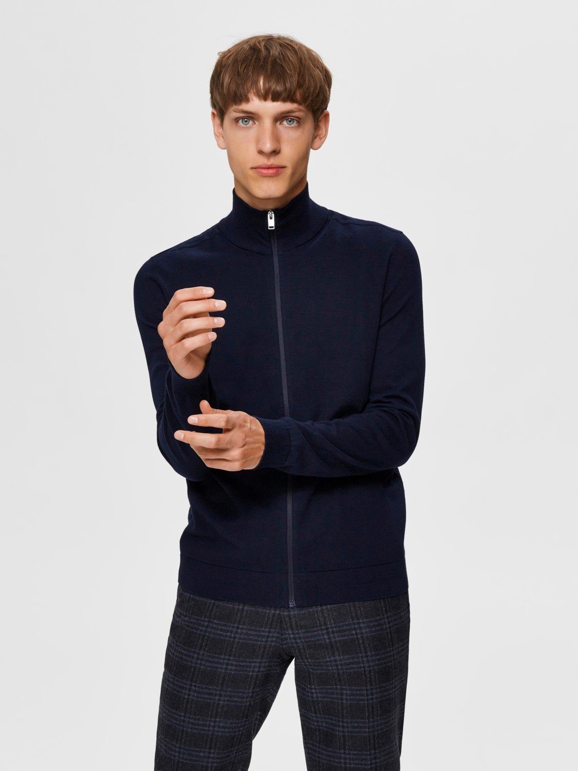 Selected Herren Strickjacke SLHBERG FULL ZIP CARDIGAN günstig online kaufen